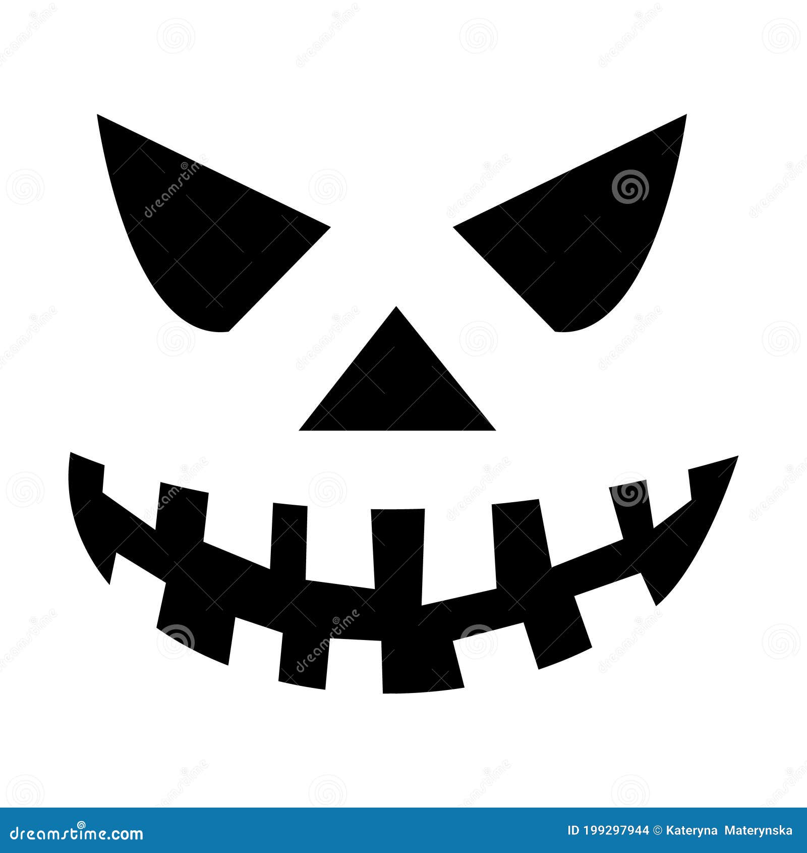 Asustado Icono De La Cara De De Halloween Ilustración Del Vector Máscara De Halloween Stock de - Ilustración de partido, negro: 199297944
