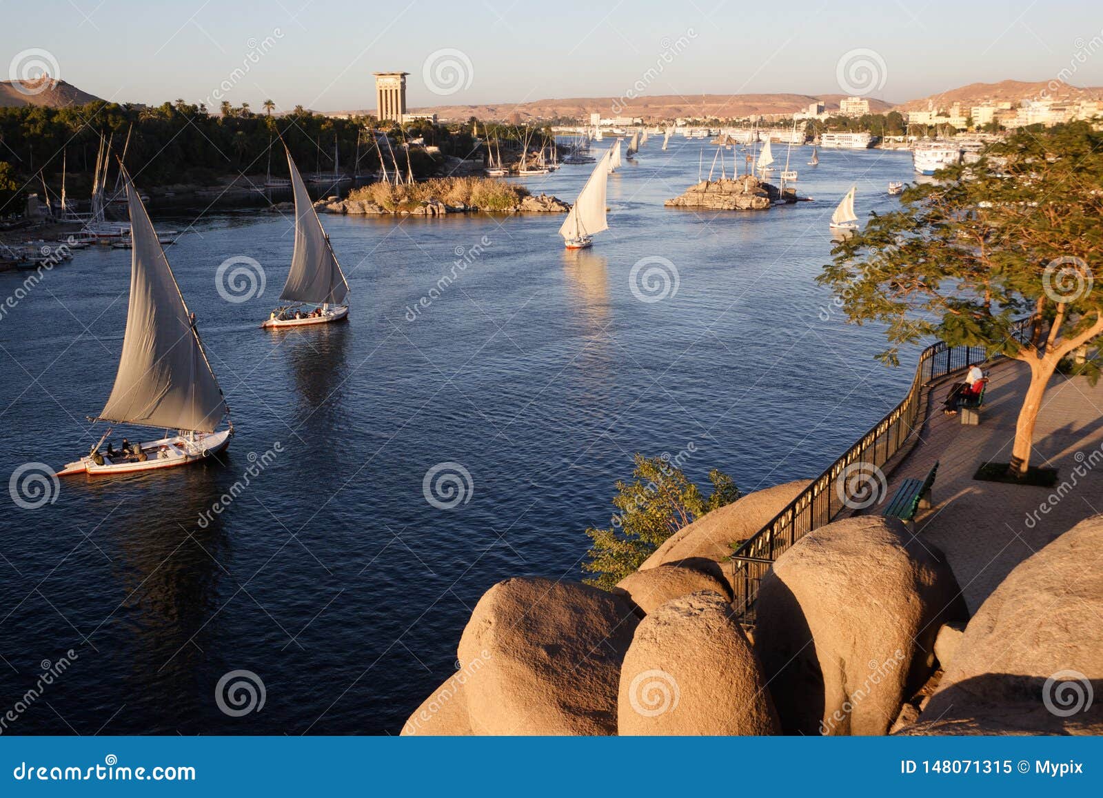 Sail Boats on the Nile River at Aswan. Stock Image Image of island, style 148071315