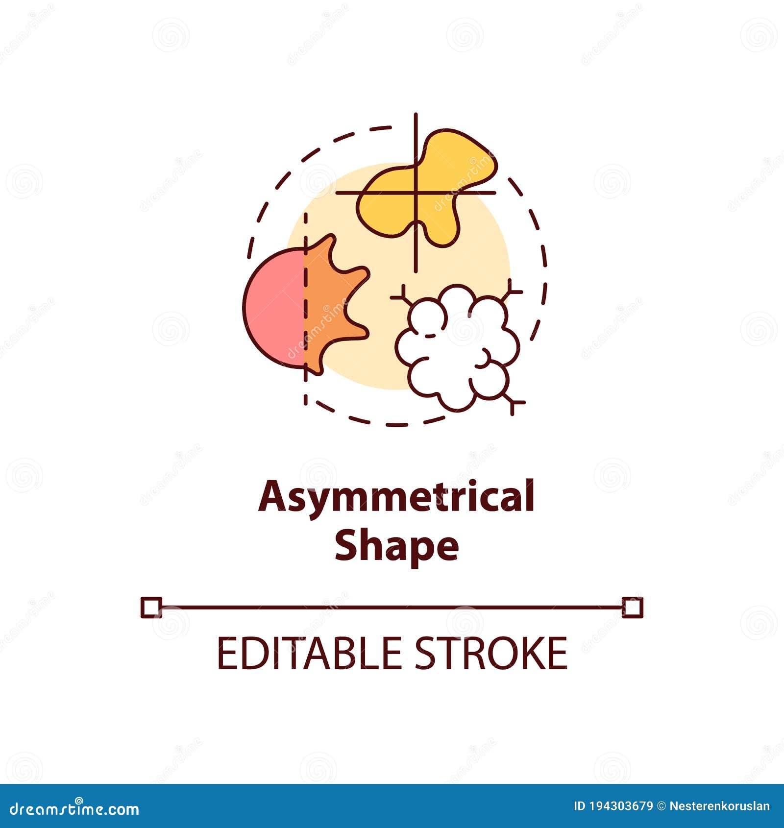 Asymmetrical Shape Concept Icon Stock Vector Illustration of detect