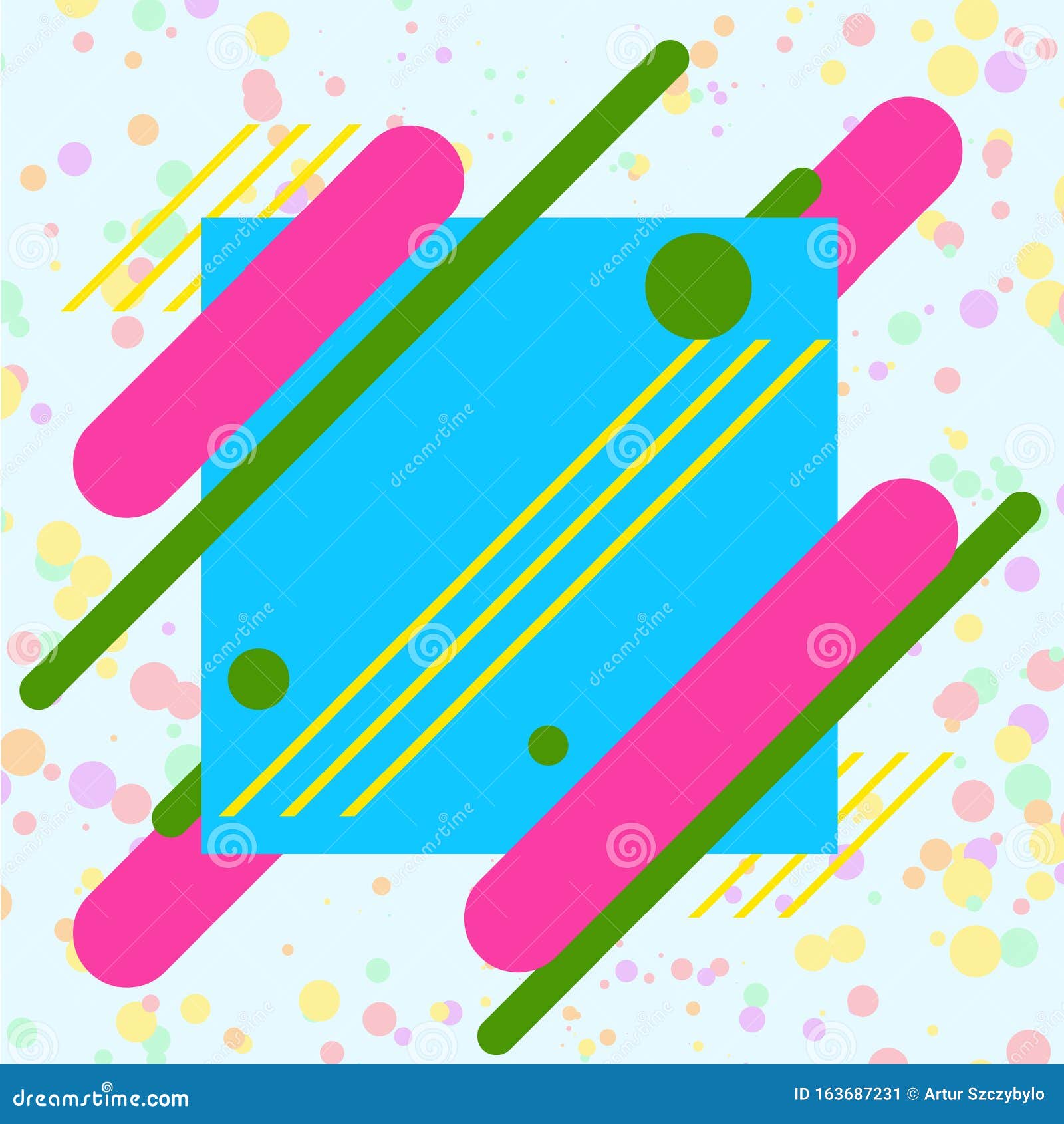 Asymmetrical Unequal Shaped Form Format of Colourful Thing Object