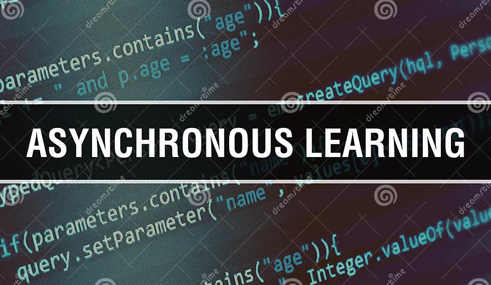 ASYNCHRONOUS LEARNING with Binary Code Digital Technology Background ...