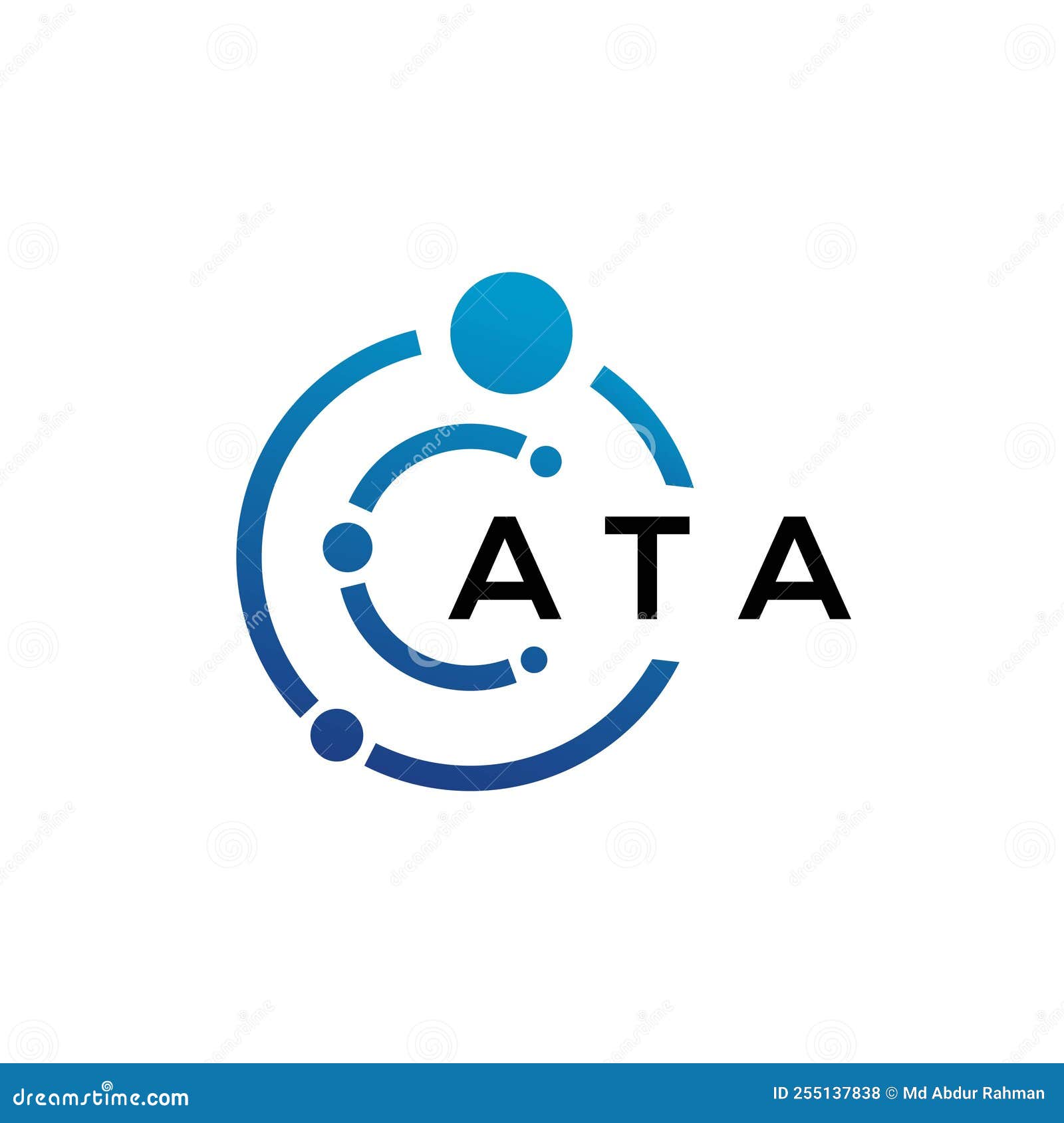 ATA Letter Logo Design On Black Background. ATA Creative Initials ...