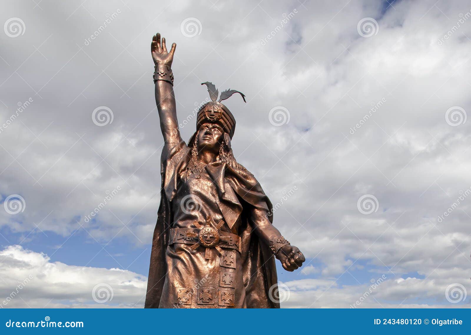 Atahualpa Statue in Cajamarca, Peru Editorial Image - Image of empire