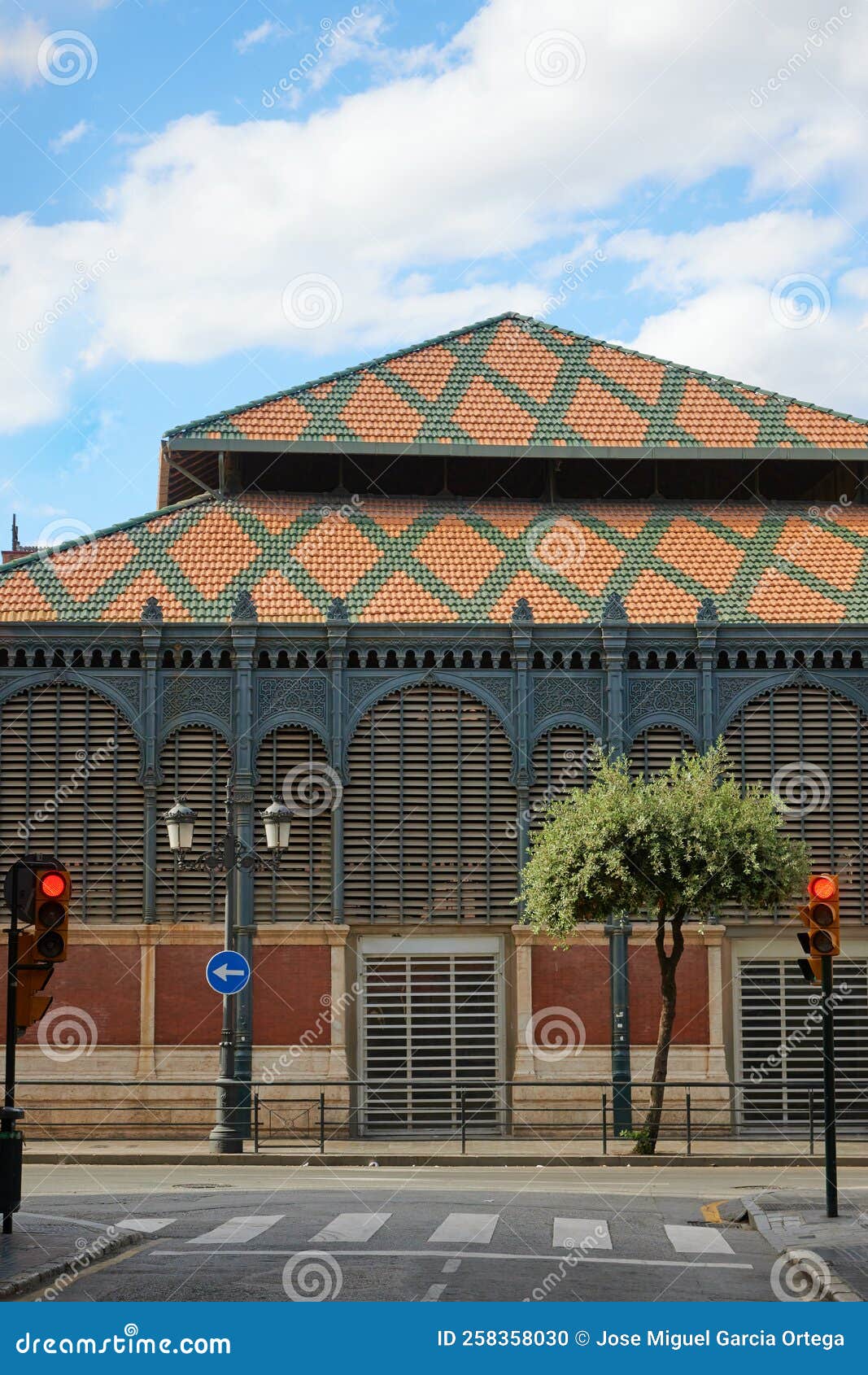 atarazanas market in malaga center. exterior view from the street