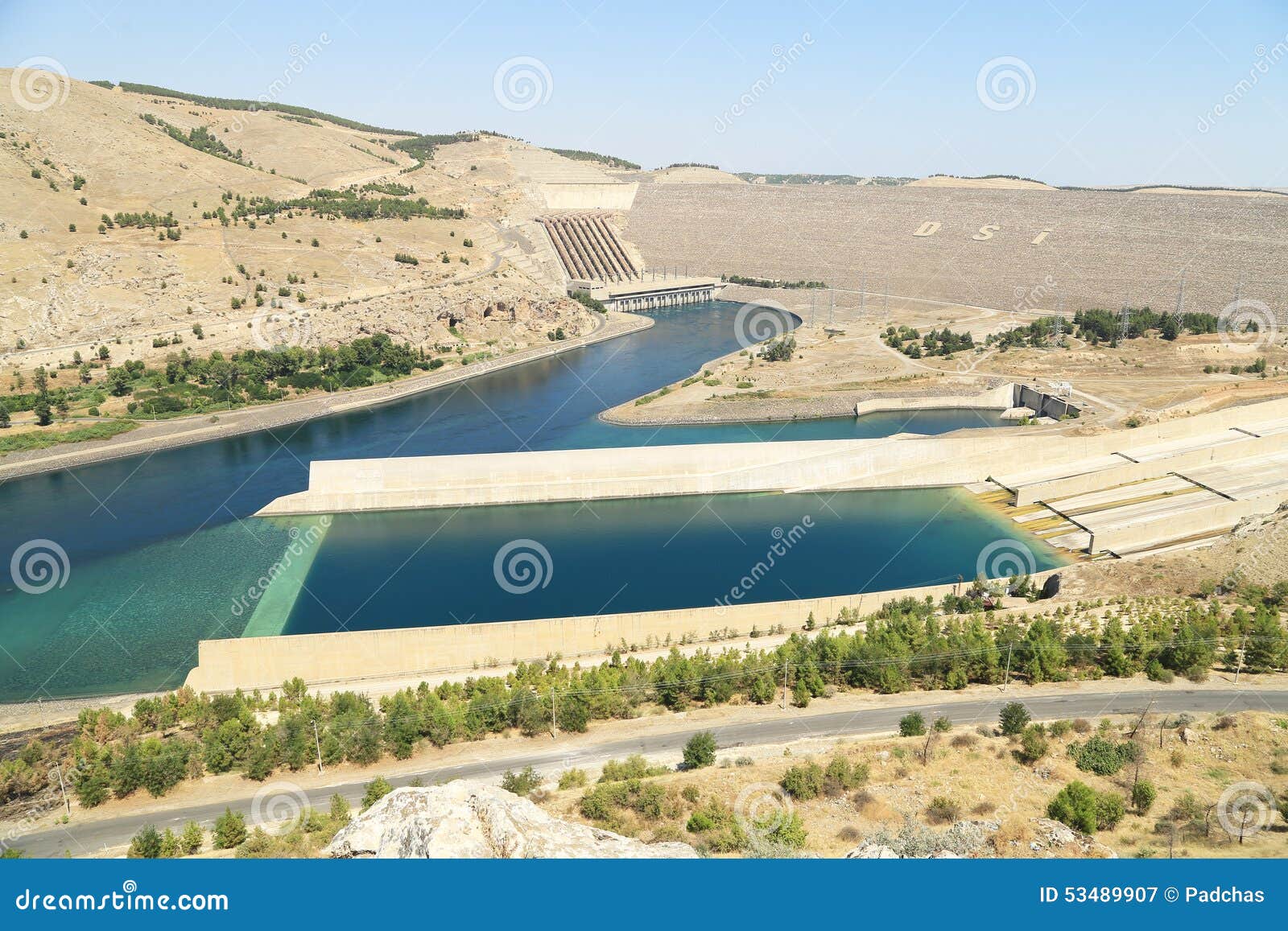 Ataturk Dam in Turkey stock image. Image of hydroelectric 53489907