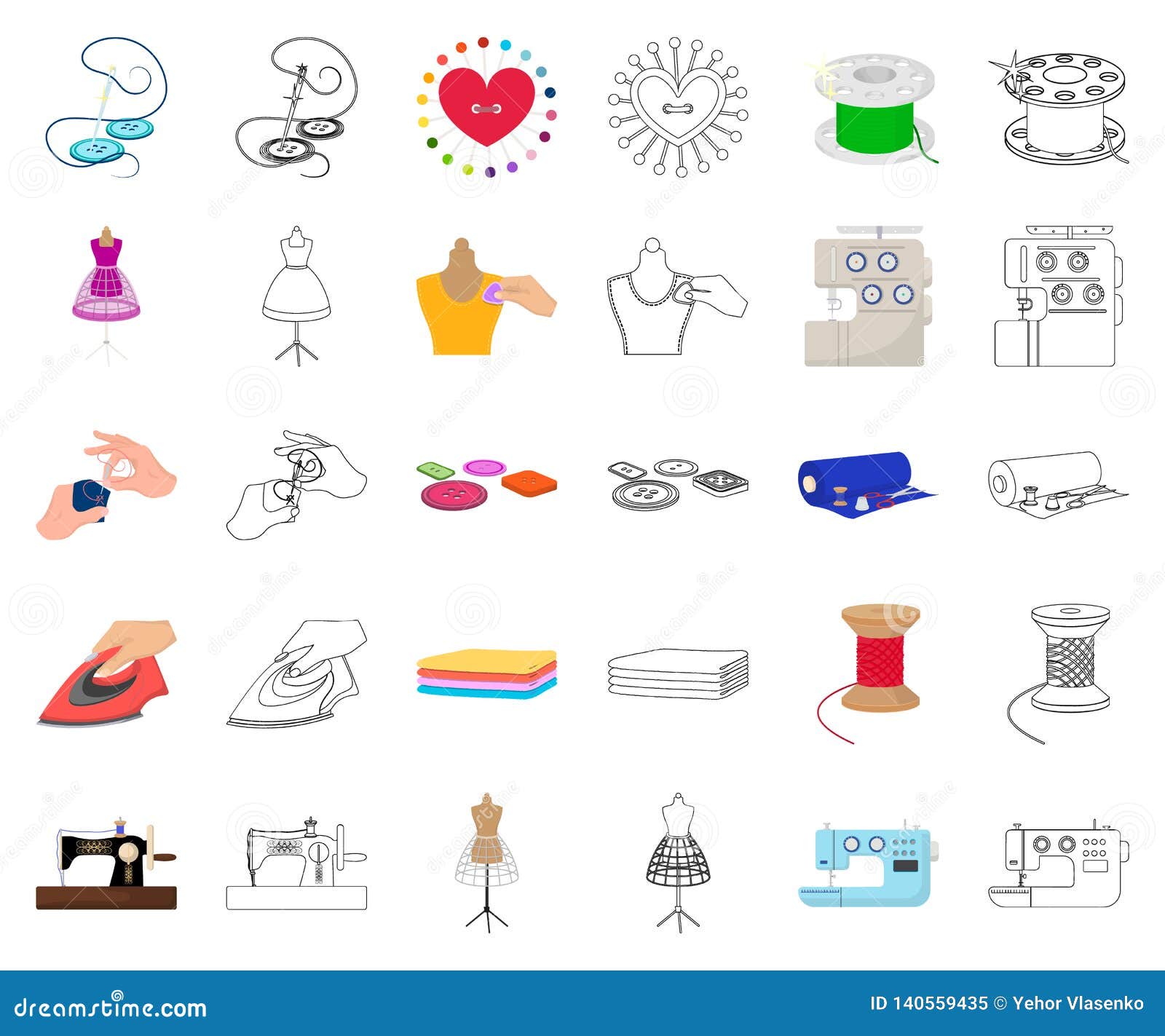 Atelier and Equipment Cartoon,outline Icons in Set Collection for ...