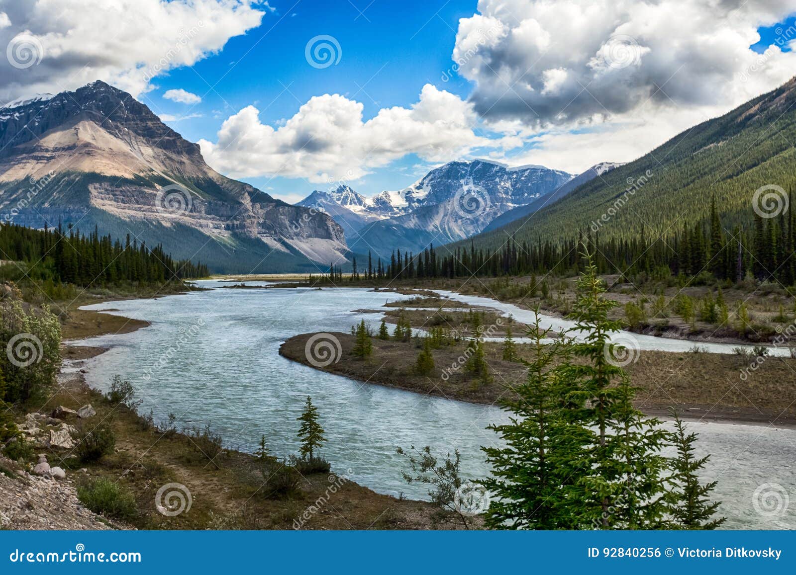 Athabasca river stock photo. Image of nature, forest 92840256