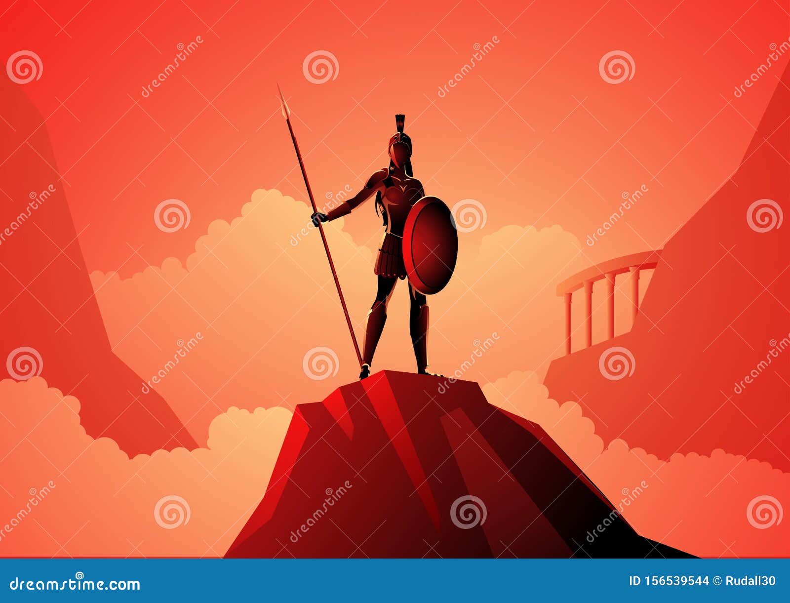 Athena the Goddess of Wisdom Stock Vector - Illustration of beautiful ...