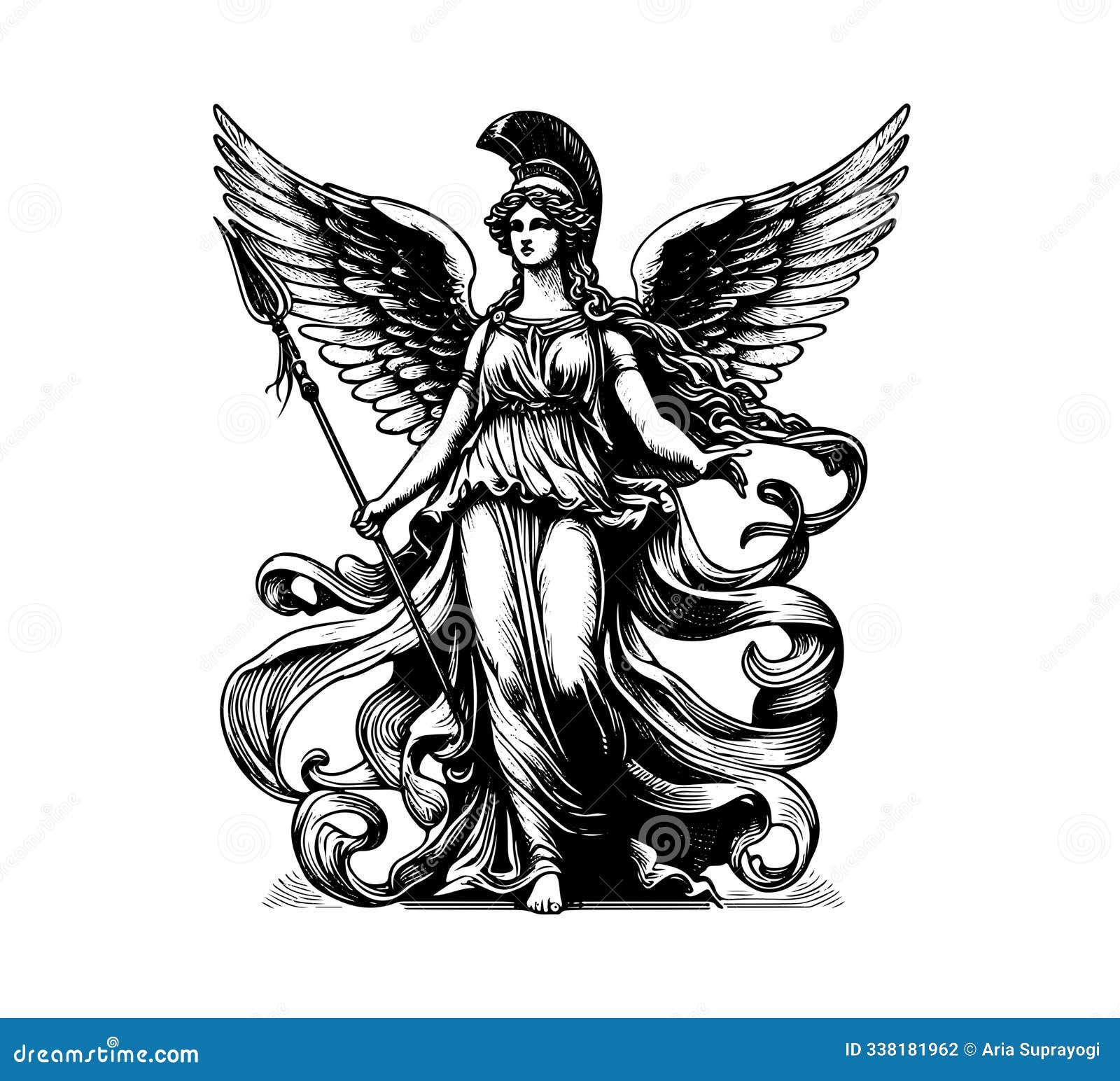 athena hand drawn  