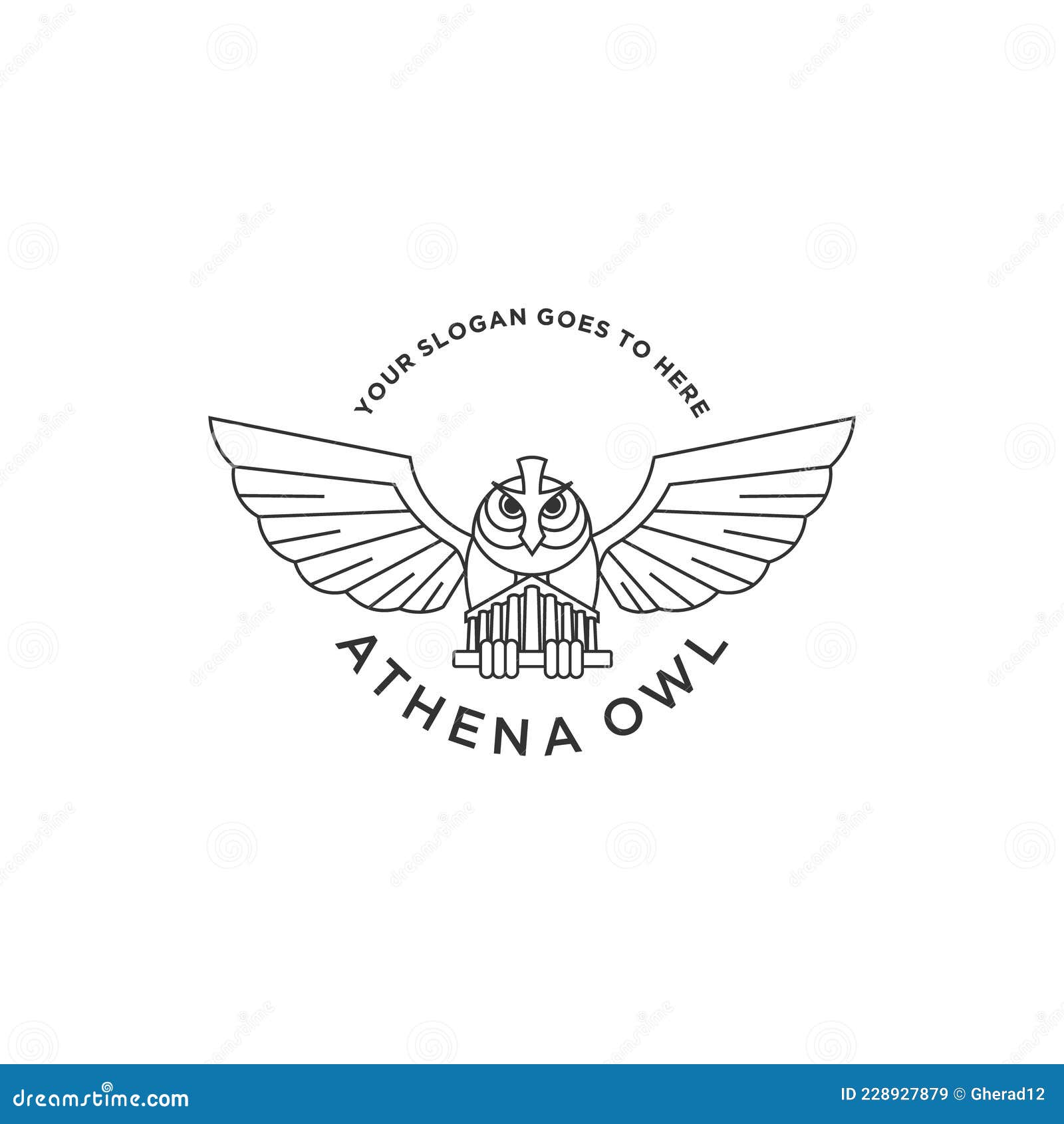 Athena Owl logo vector stock vector. Illustration of ancient - 228927879