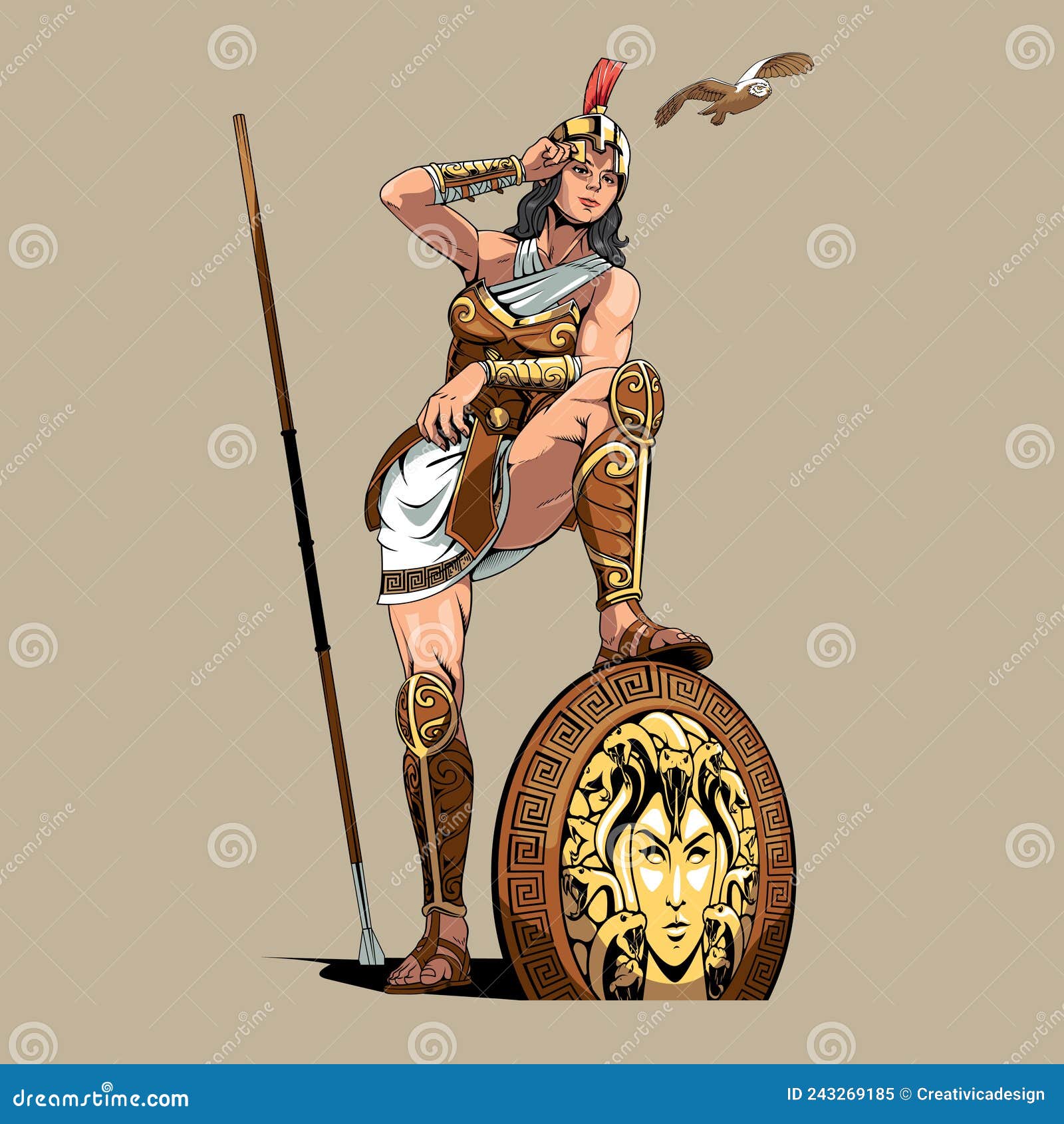 Greek goddess athena Royalty Free Vector Image