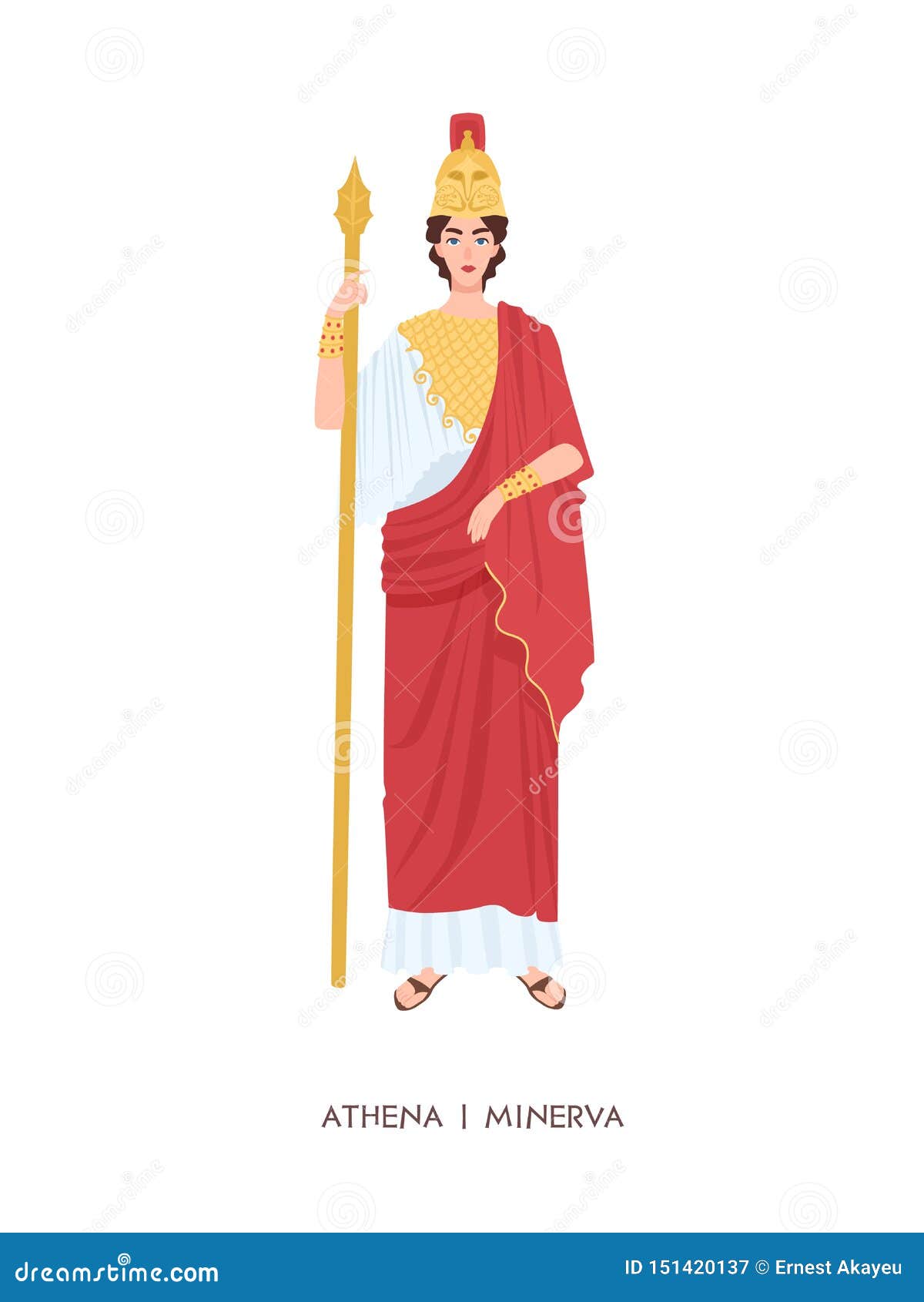 Athene Or Minerva Ancient Greek Or Roman Goddess Associated With
