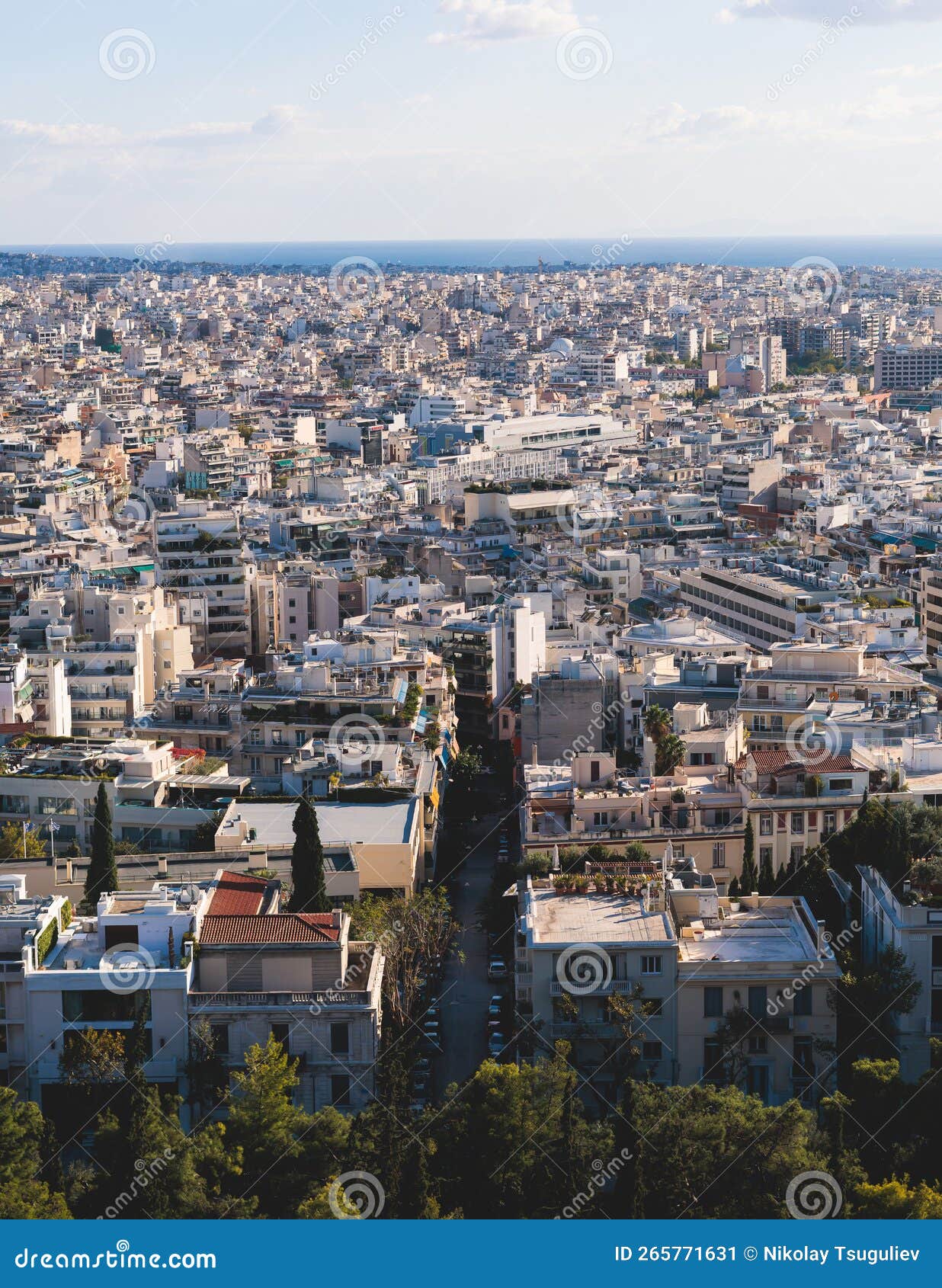 athens, attica, beautiful super-wide angle view of athens city, greece, mount lycabettus, mountains and scenery beyond the city,