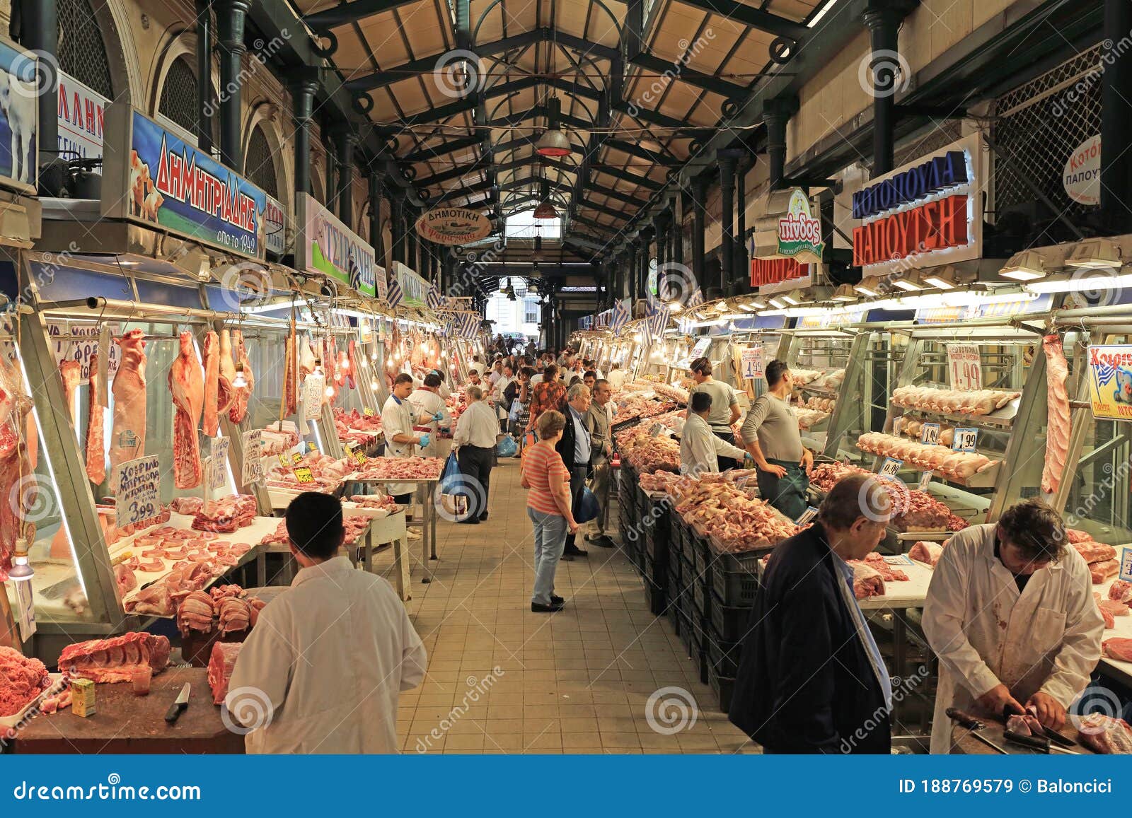Meat Market Athens editorial stock image. Image of butcher 188769579