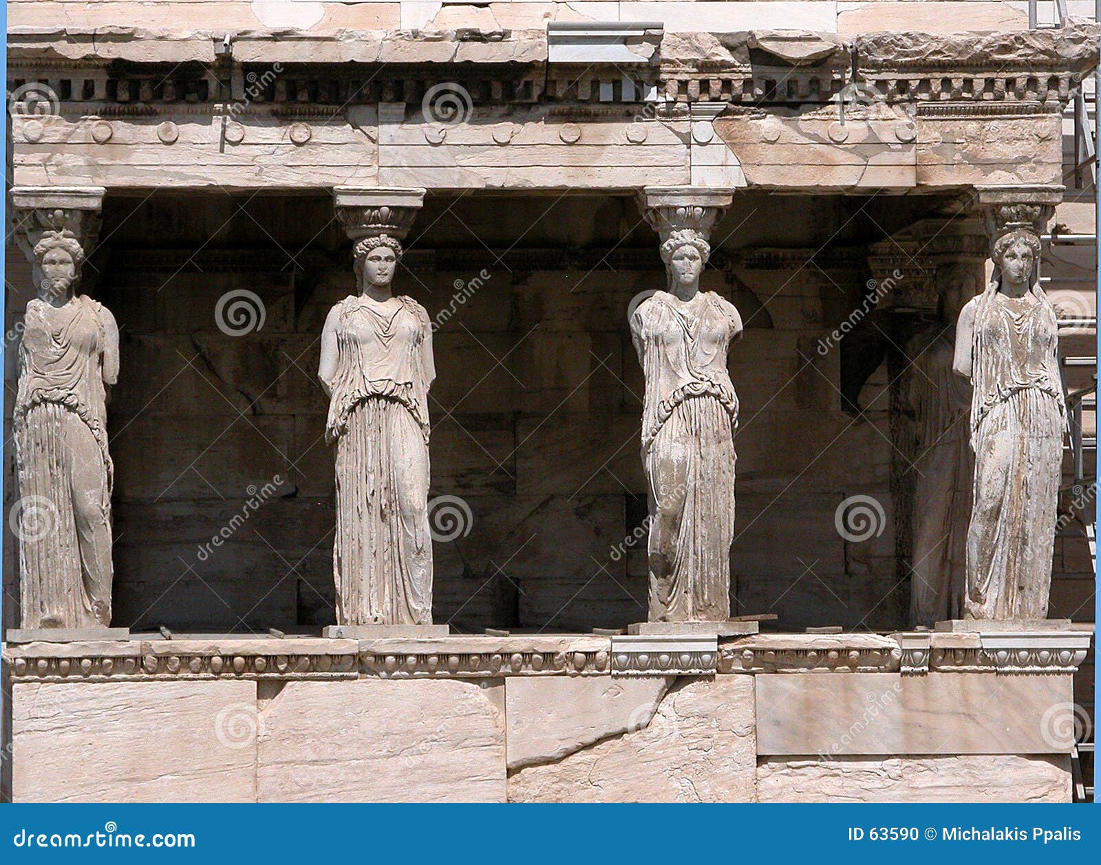 porch of caryatid, athens parthenon