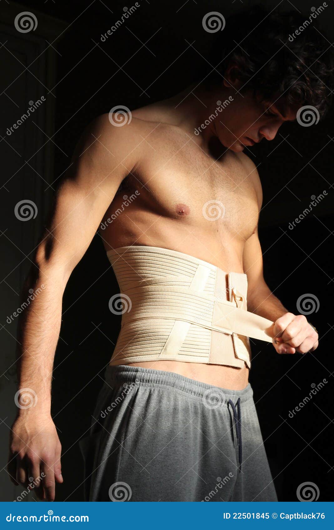 Athlete with bandage stock image. Image of ribcage, inflame 22501845
