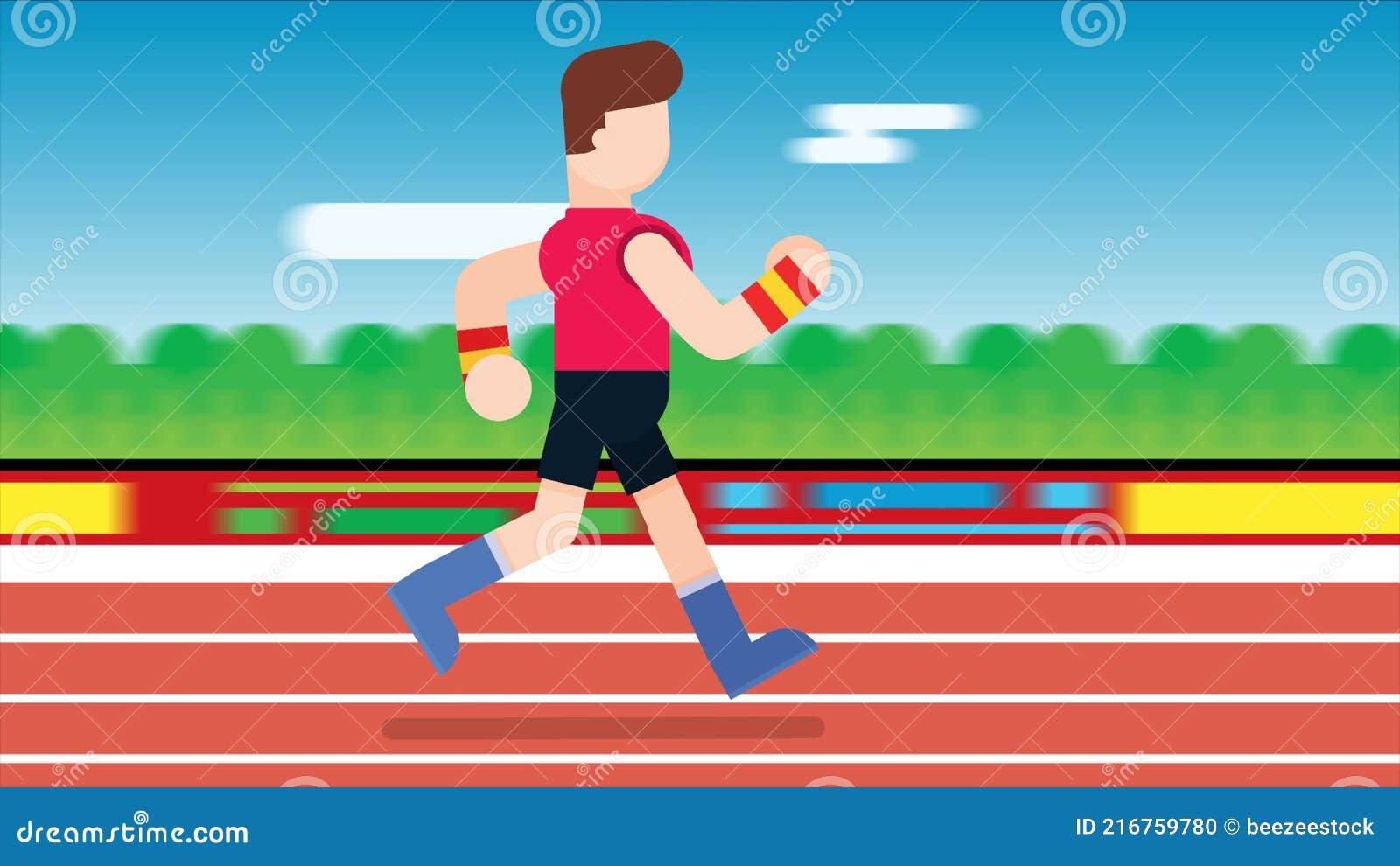 Runner Athlete Running on Running Track. Stock Footage - Video of actions,  cartoon: 216759780