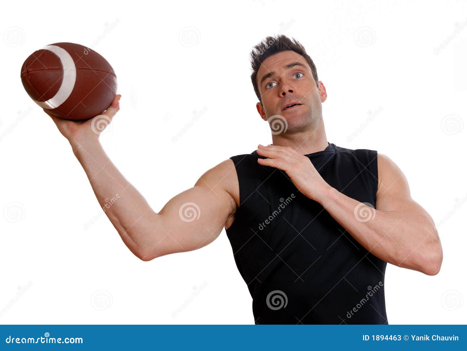 Athlete with football stock image. Image of fitness, american 1894463