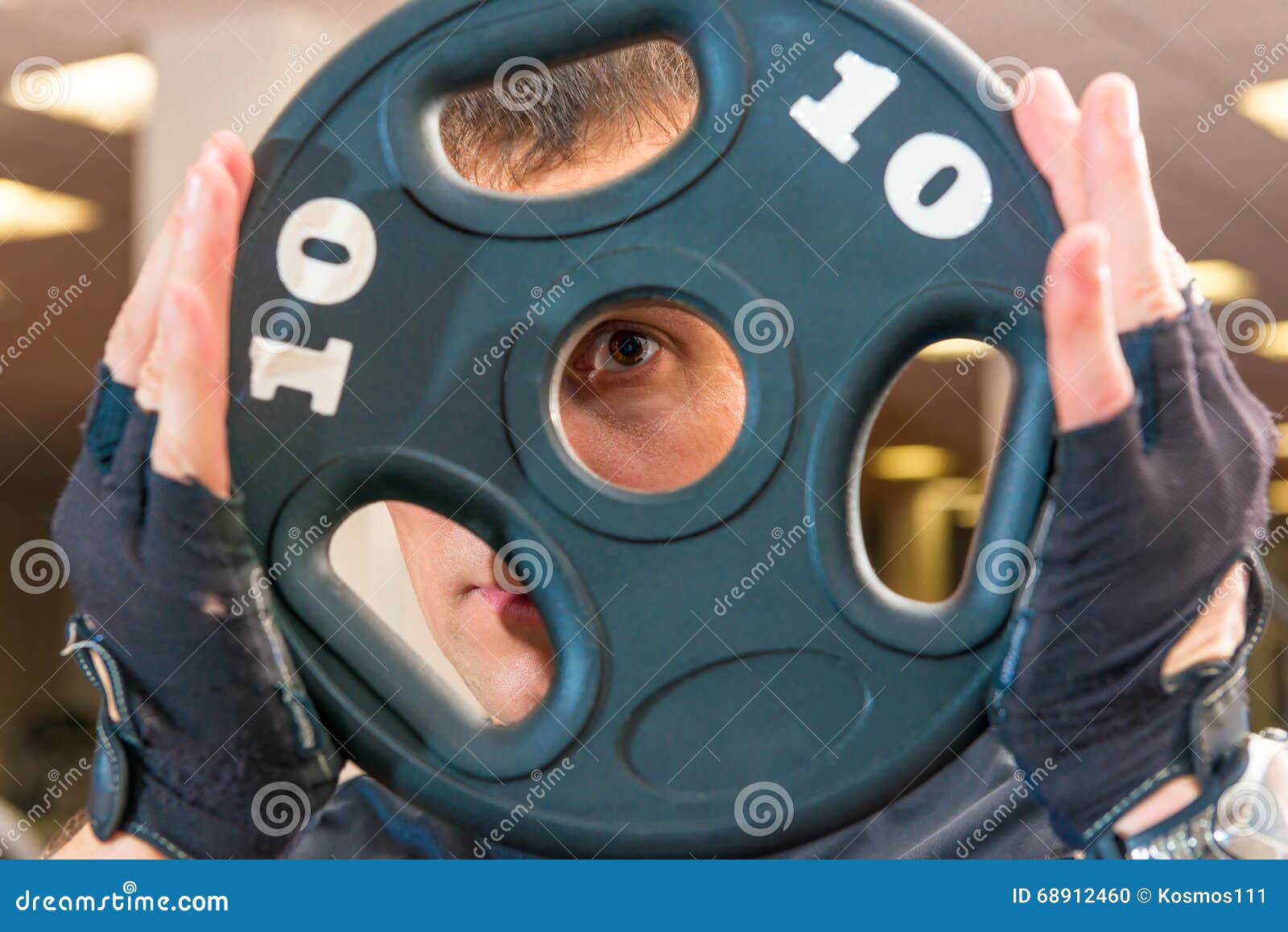Athlete Holding Pancake from the Rod Stock Photo Image of exercise