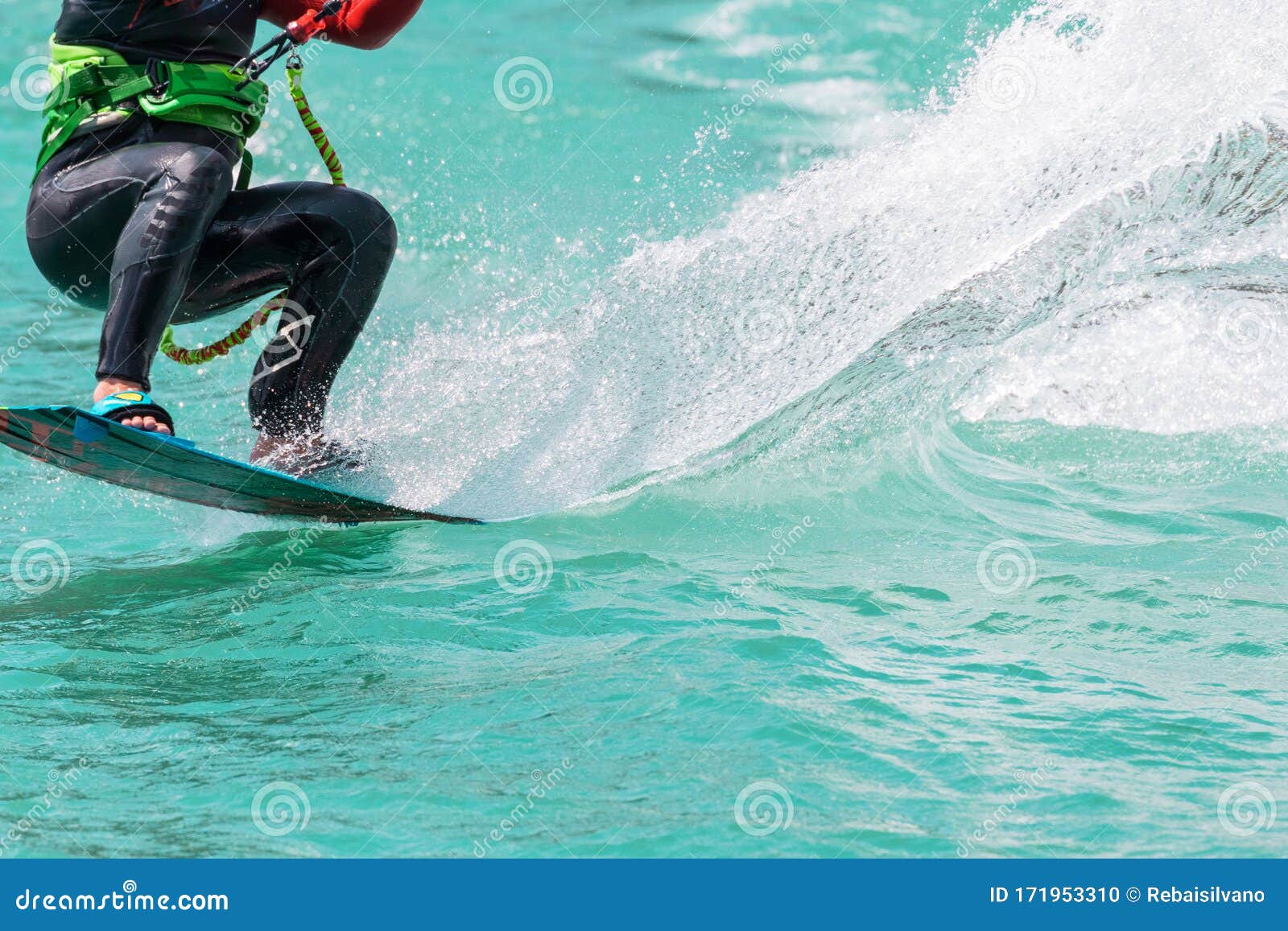 Athlete with kite surfing stock photo. Image of jump 171953310
