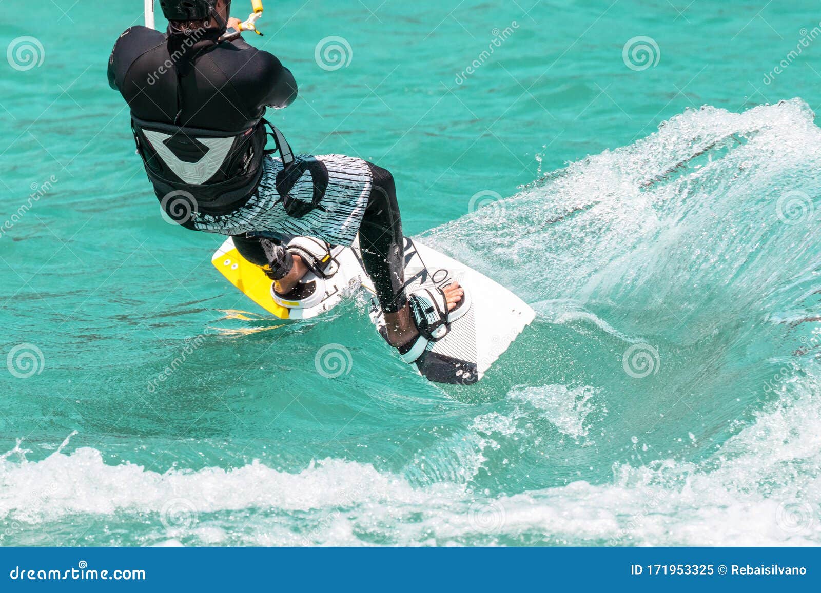 Athlete with kite surfing stock image. Image of sports 171953325