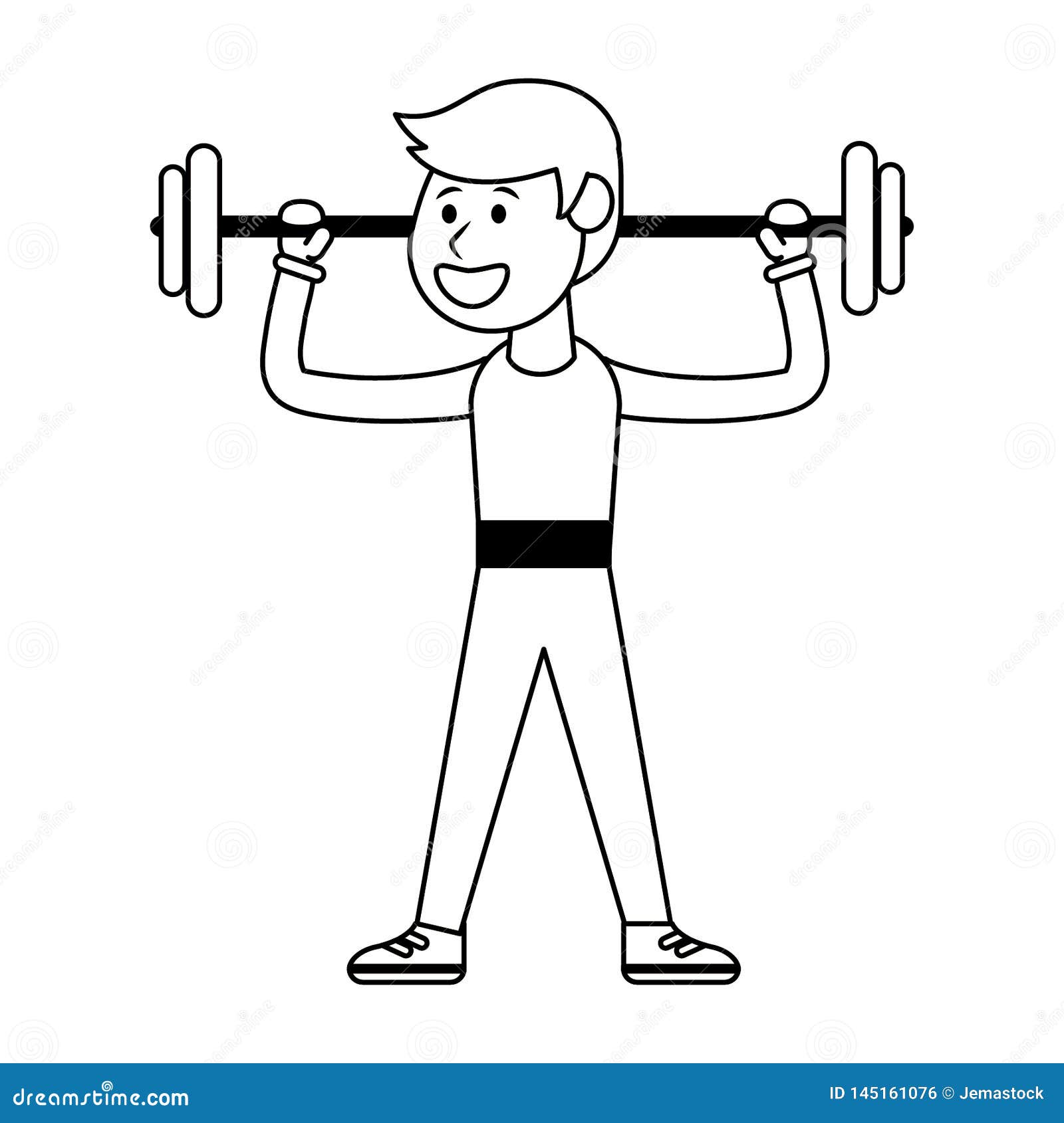 Athlete Lifting Kettle Bell Grime Art Vector Illustration