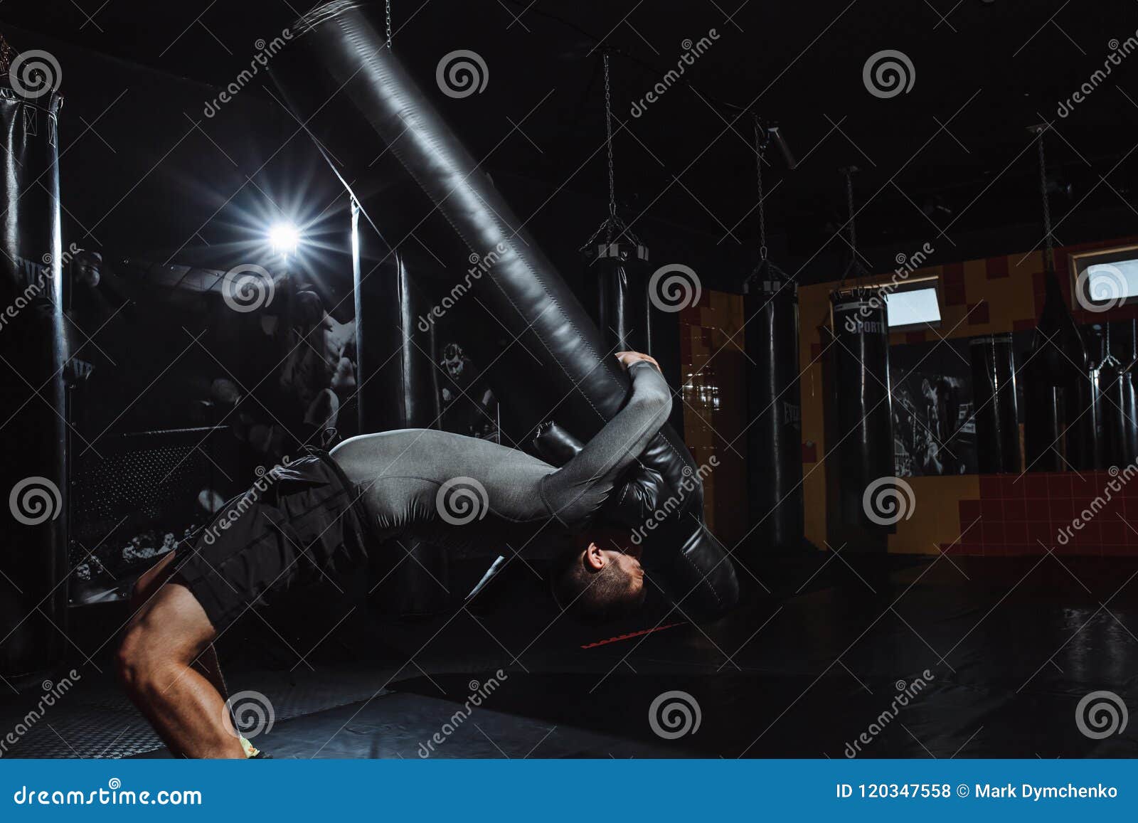 The Athlete Makes the Throw of the Dummy, the Training of the Wrestler