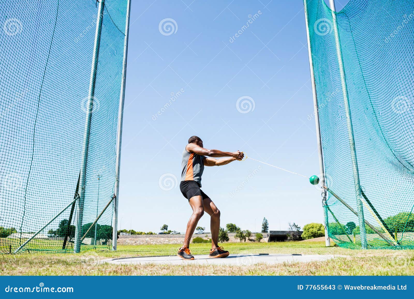 Athlete Performing a Hammer Throw Stock Image Image of hammer
