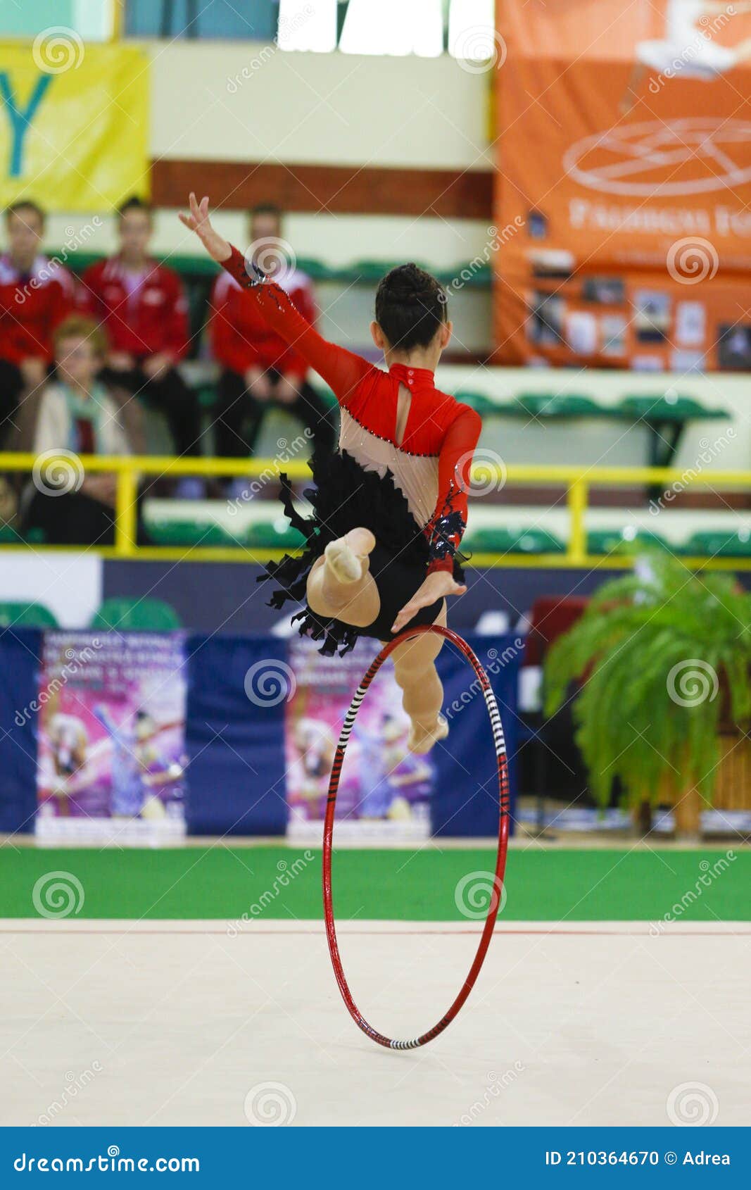 Athlete Performing Her Hoop Routine Editorial Image Image Of Legs Balance 210364670 