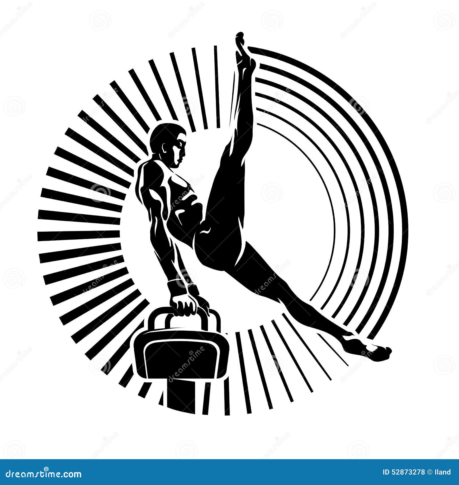 Pommel Horse Male Gymnast In Artistic Gymnastics Vector CartoonDealer
