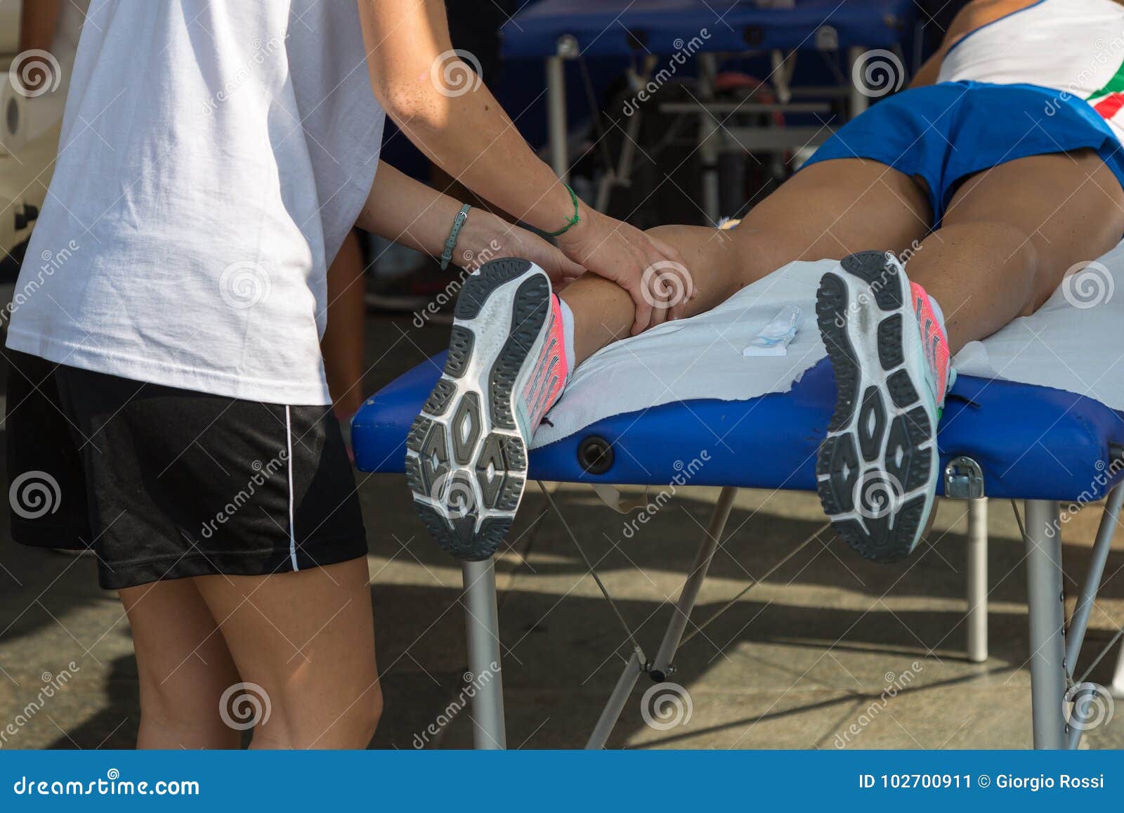 Athlete`s Muscles Massage After Sport Workout Stock Image Image Of Friction Physiotherapy