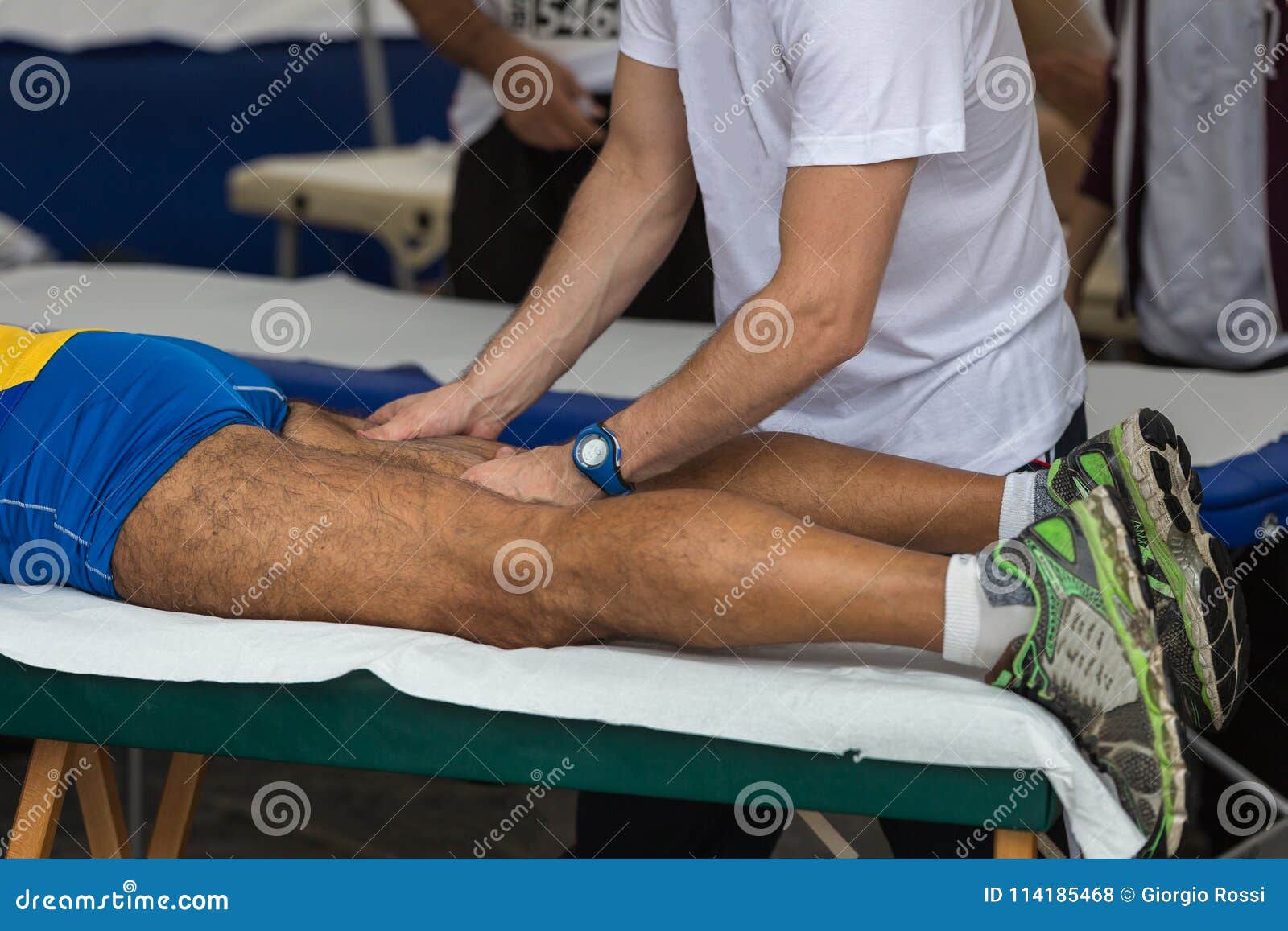 Athlete`s Muscles Massage after Sport Workout Stock Photo - Image of professional, athletic ...