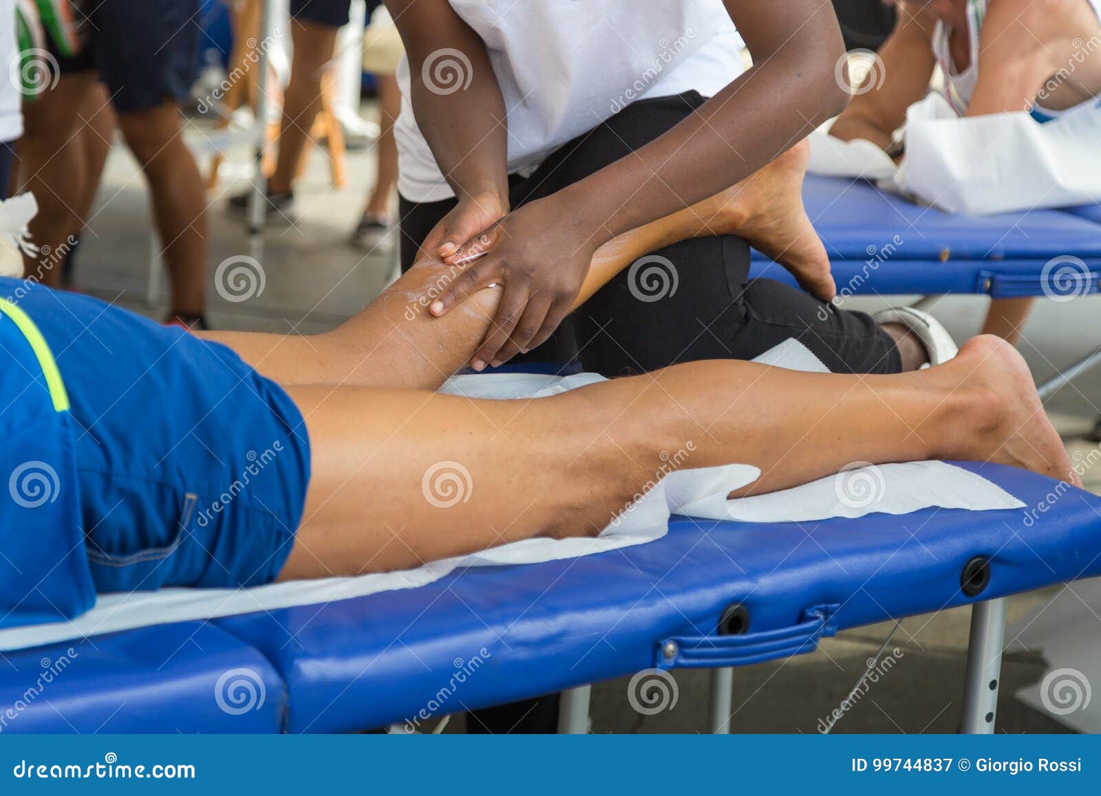 Athleteand X27 S Muscles Massage After Sport Workout Stock Image Image Of Physiotherapist