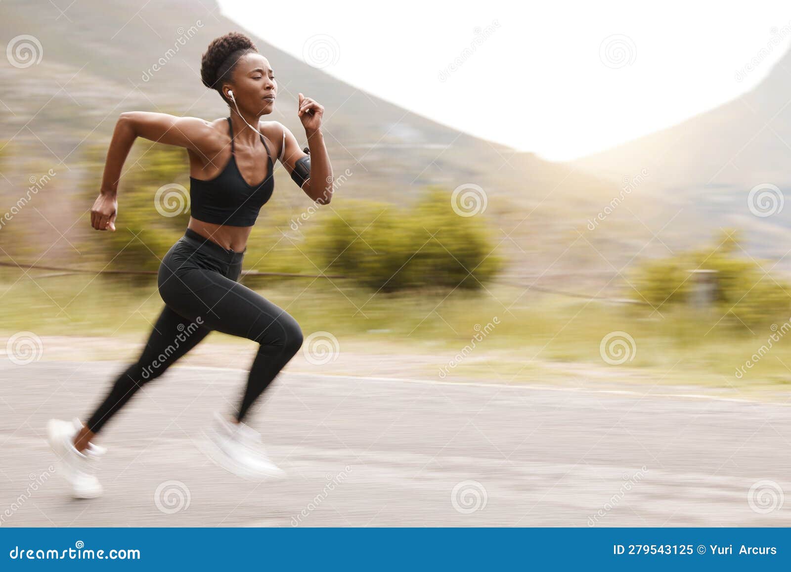Athlete, Speed and Fast Black Woman Running and Training for Outdoor  Sports, Workout and Exercise for a Marathon. Strong Stock Image - Image of  alone, female: 279543125