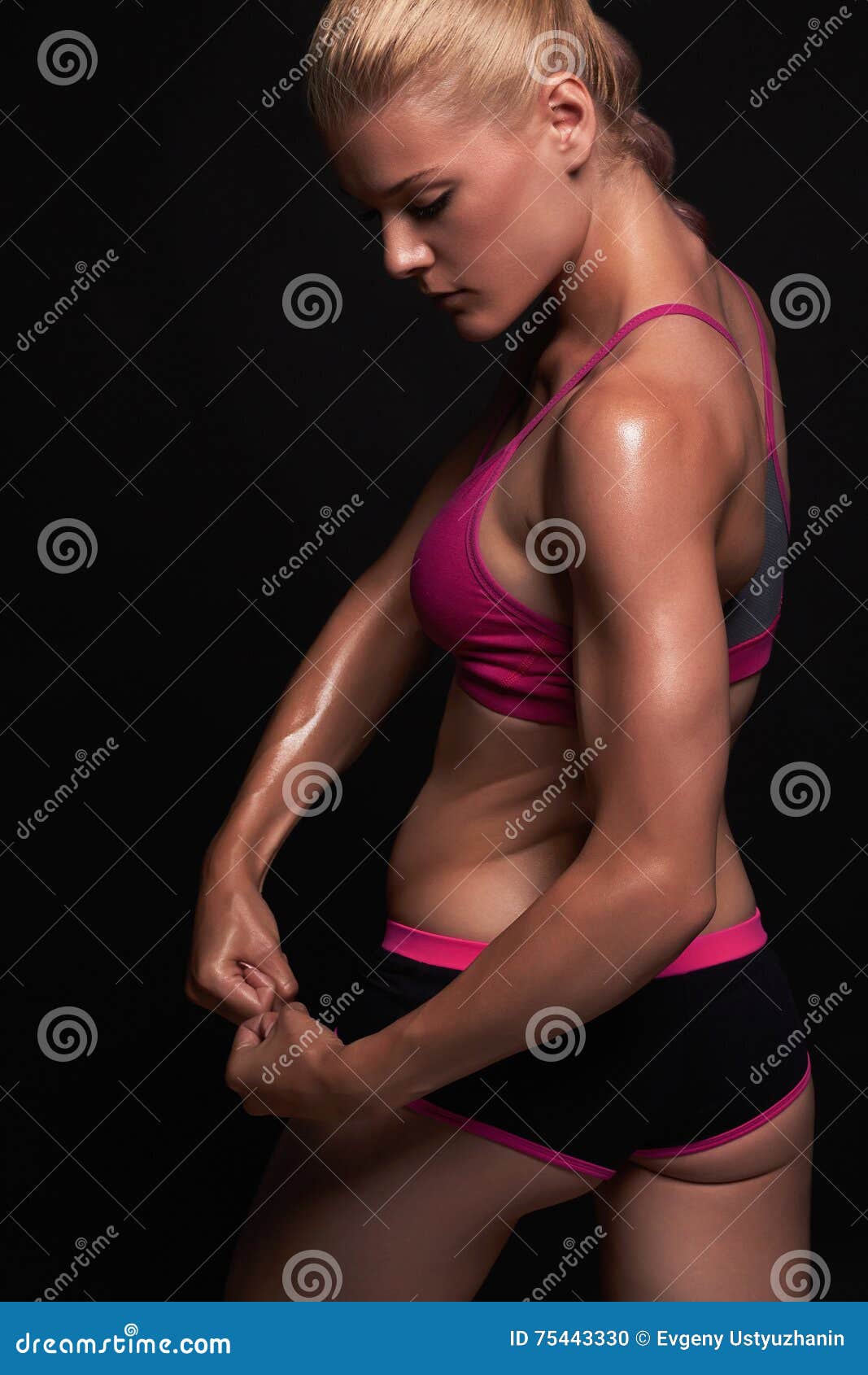 Athletic Girl. Gym Concept. Muscular Fitness Woman, Trained Female Body  Stock Photo, Picture and Royalty Free Image. Image 73205183.