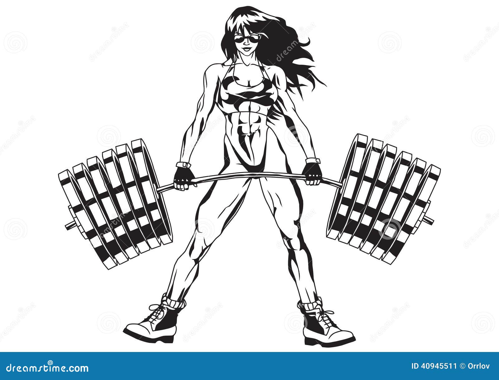 Download Athletic girl stock vector. Illustration of muscular - 40945511
