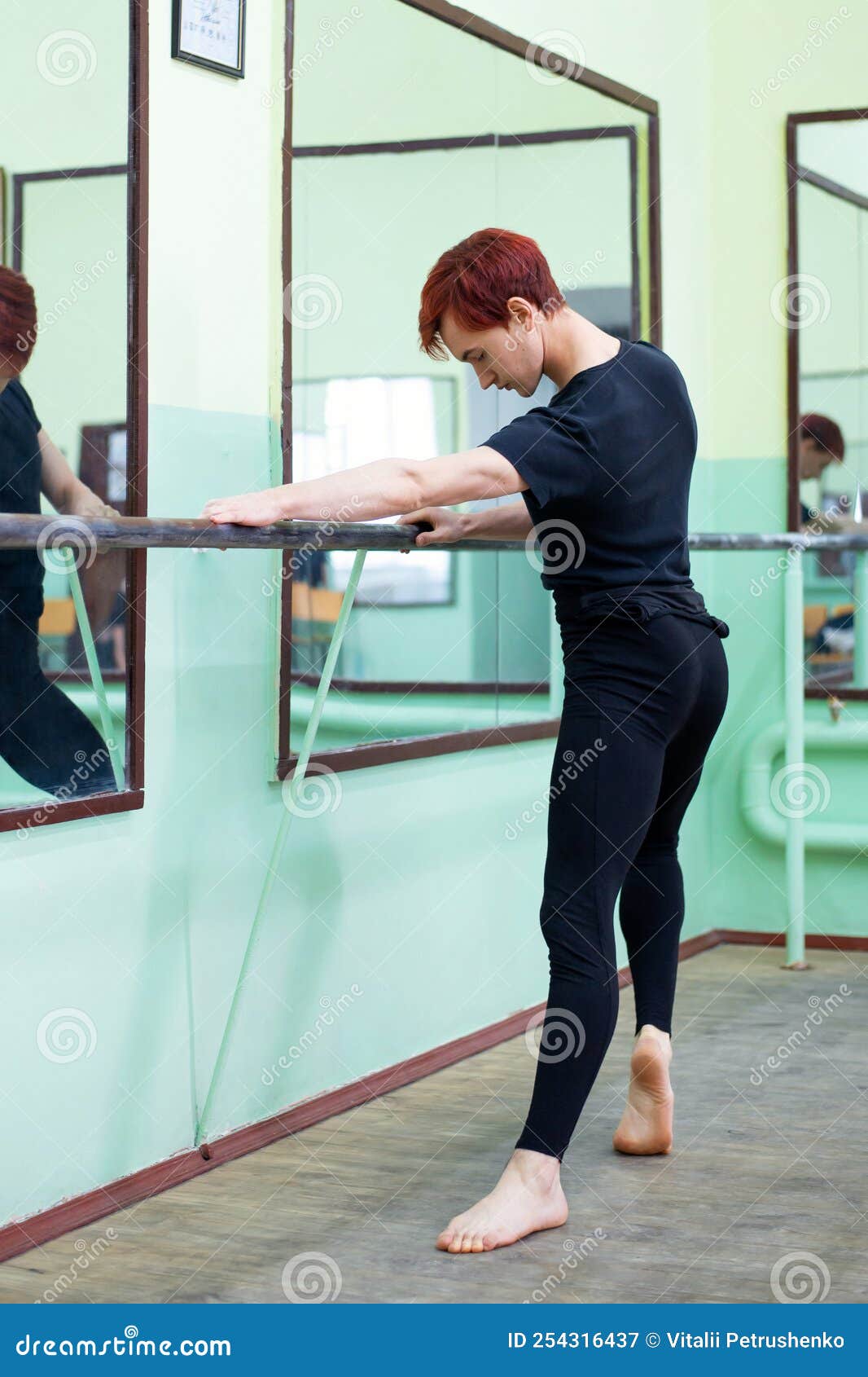 Athletic Male Dancer on Training in Ballet Studio Stock Image Image