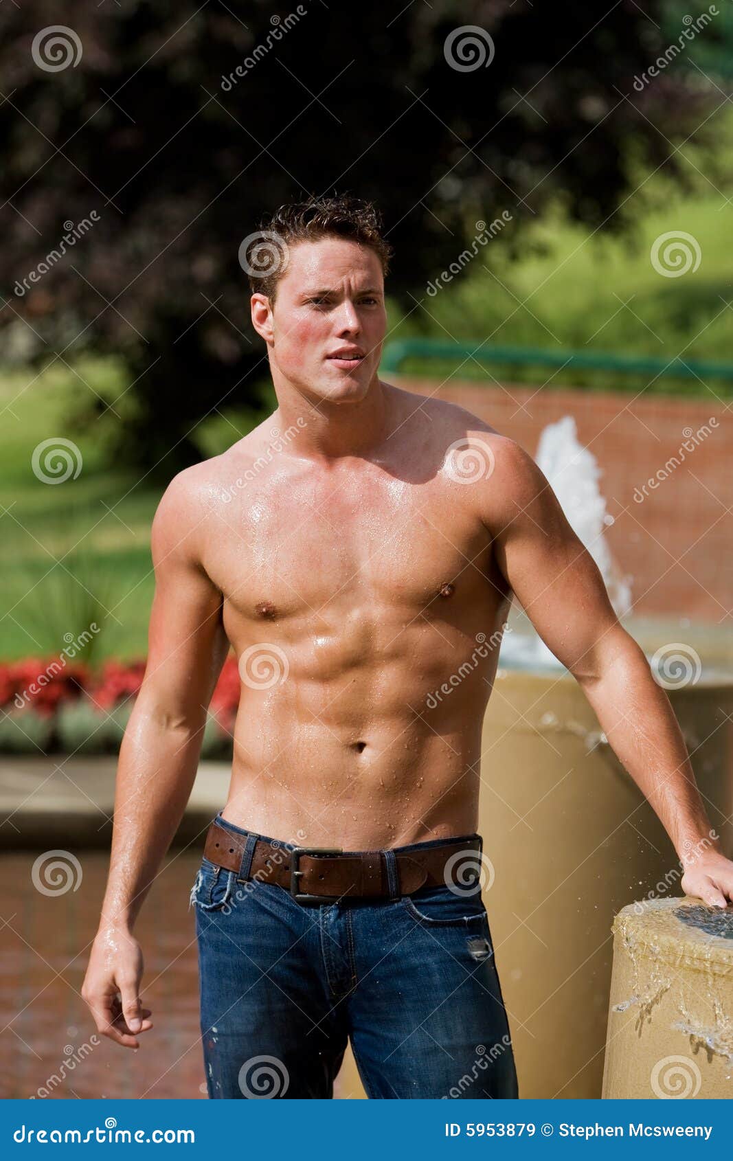 Athletic male model stock image. Image of athlete, summer 5953879