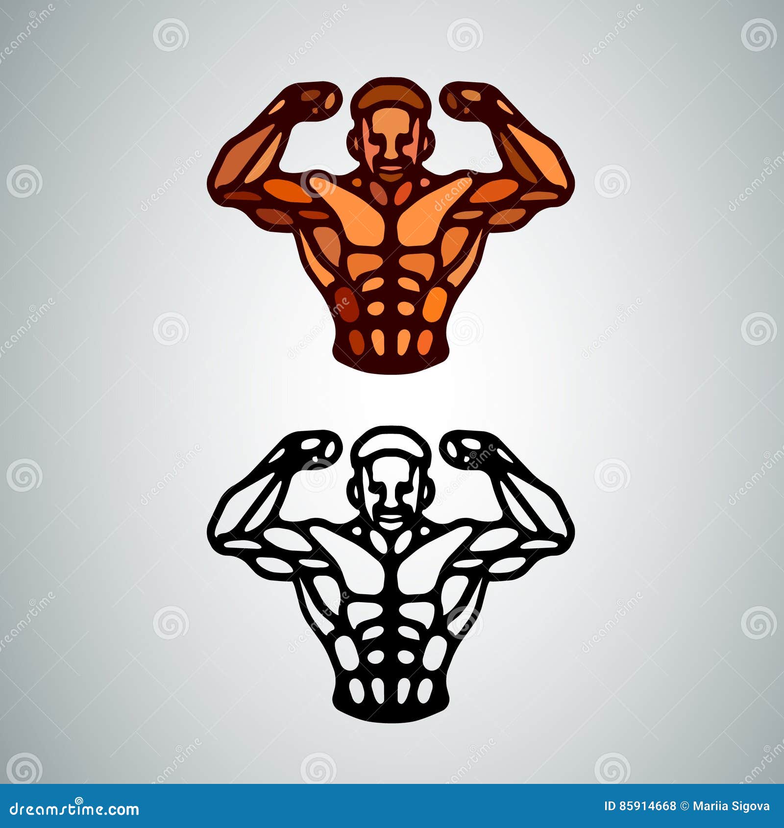 Athletic Man Torso Icon. Simple Illustration of Bodybuilder Torso Stock ...