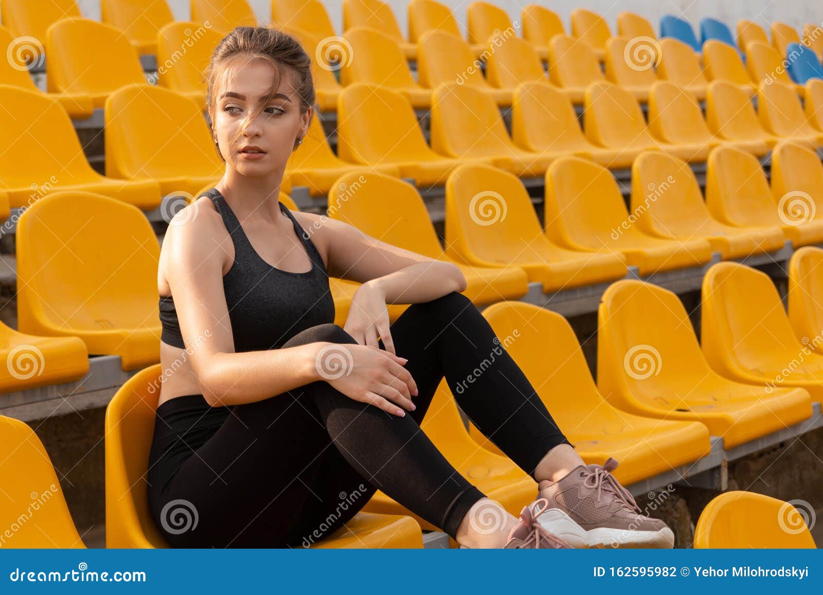 Athletic Teen Girl In Sport Stadium Stock Photo Ima