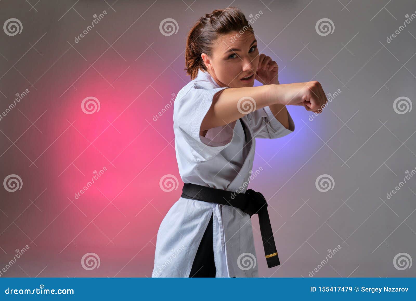 Athletic Woman in Traditional Kimono is Practicing Karate in Studio. Stock Image - Image of kick, model: 155417479 Athletic Woman in Traditional Kimono is Practicing Karate in Studio. Stock Image - Image of kick, model: 155417479