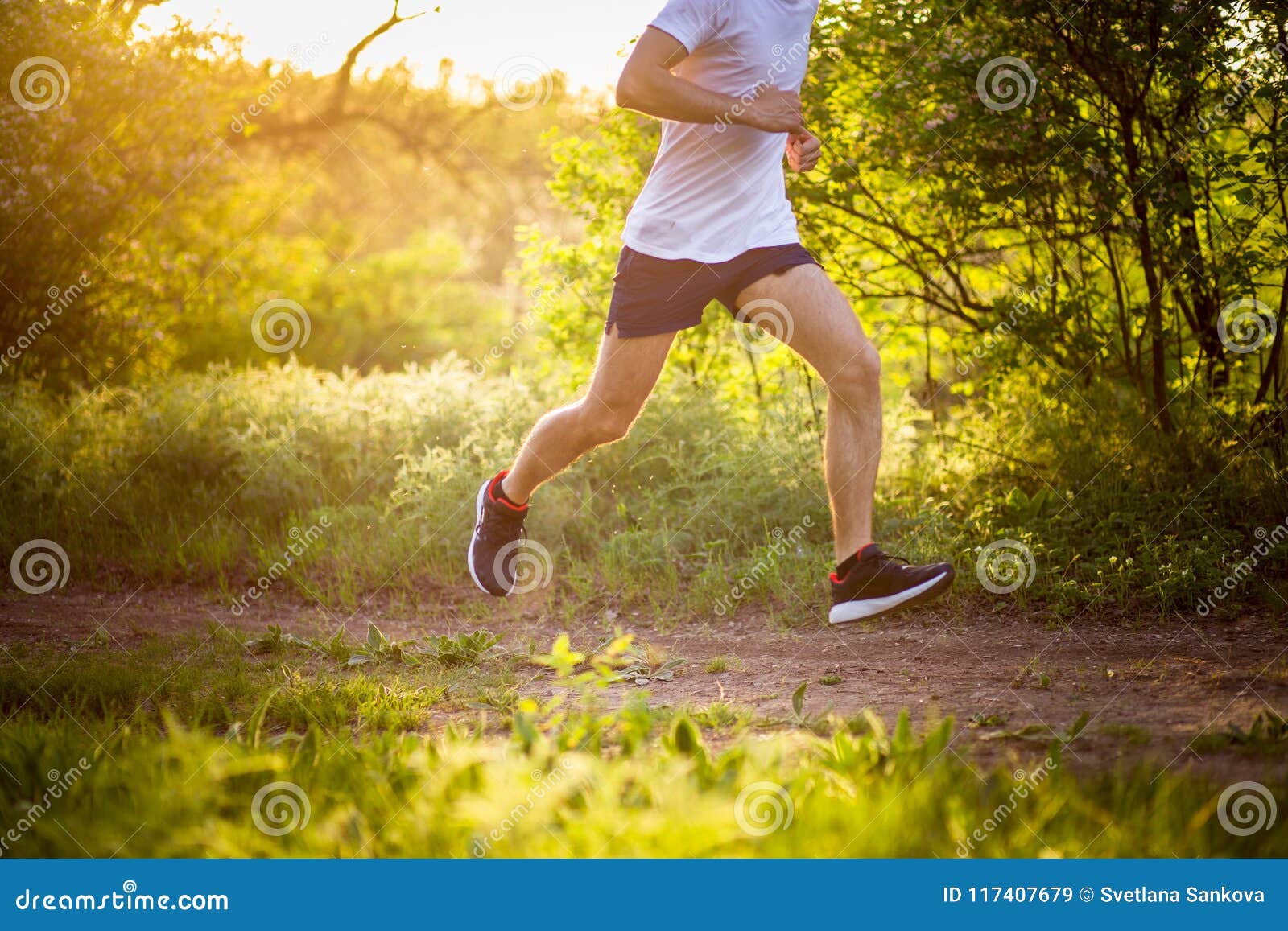 Athletic Young Man Running in Nature Stock Image - Image of athlete, 117407679