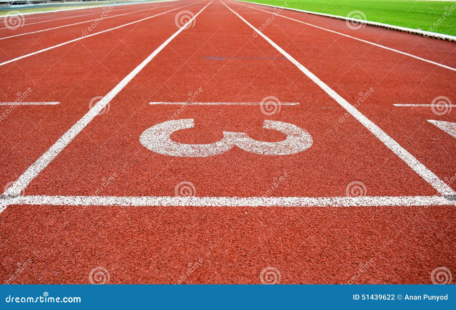 Stadium Running Track Lane Markers Sports Field Number Markings Royalty