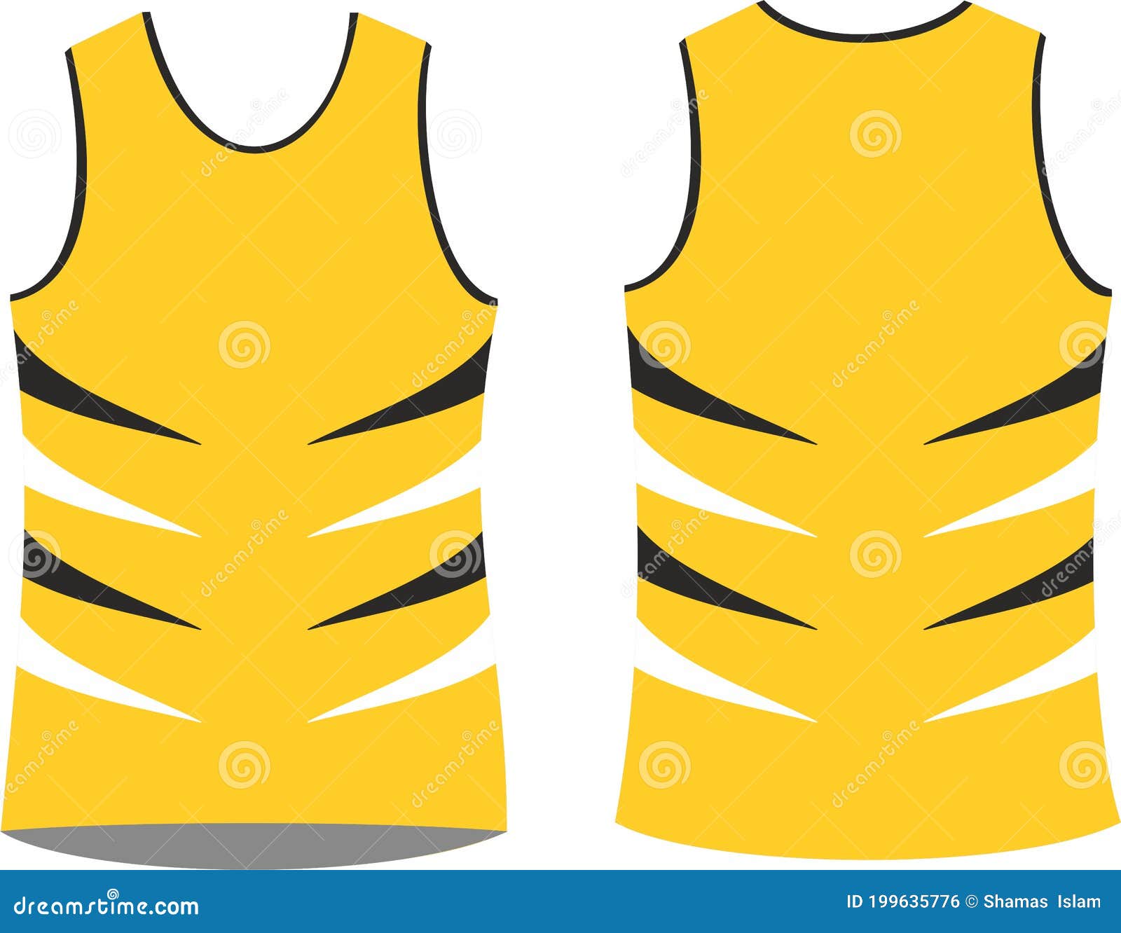 Athletics Vests Mock Ups Illustrations Yellow Stock Vector ...