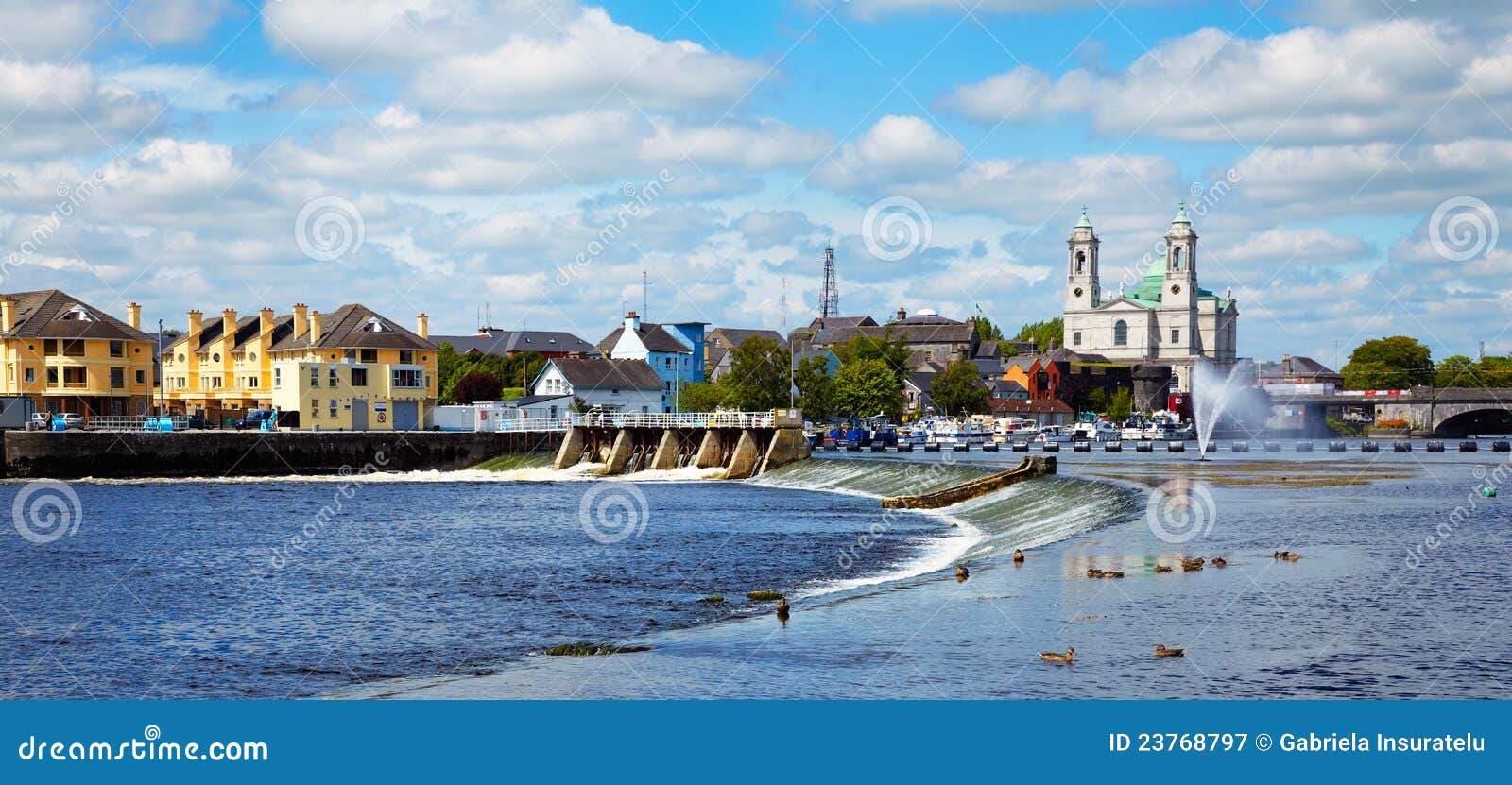 Athlone City and Shannon River Stock Image Image of daytime, ireland