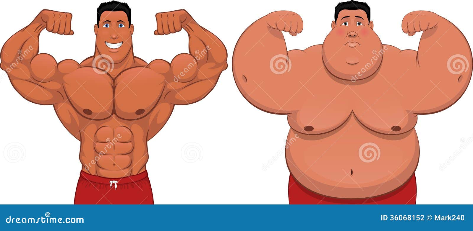 Athlète et gros lard illustration de vecteur. Image du paresseux 36068152