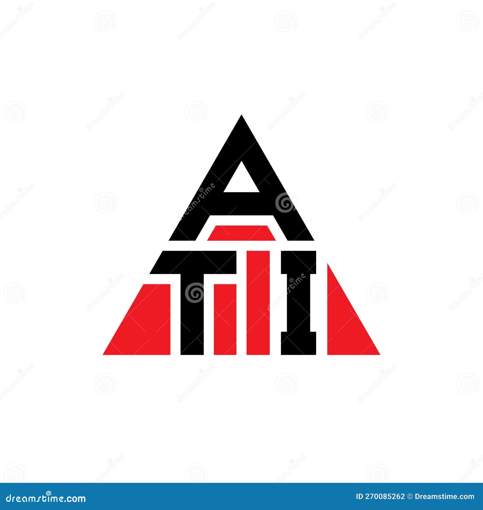 ati triangle letter logo  with triangle . ati triangle logo  monogram. ati triangle  logo template with red