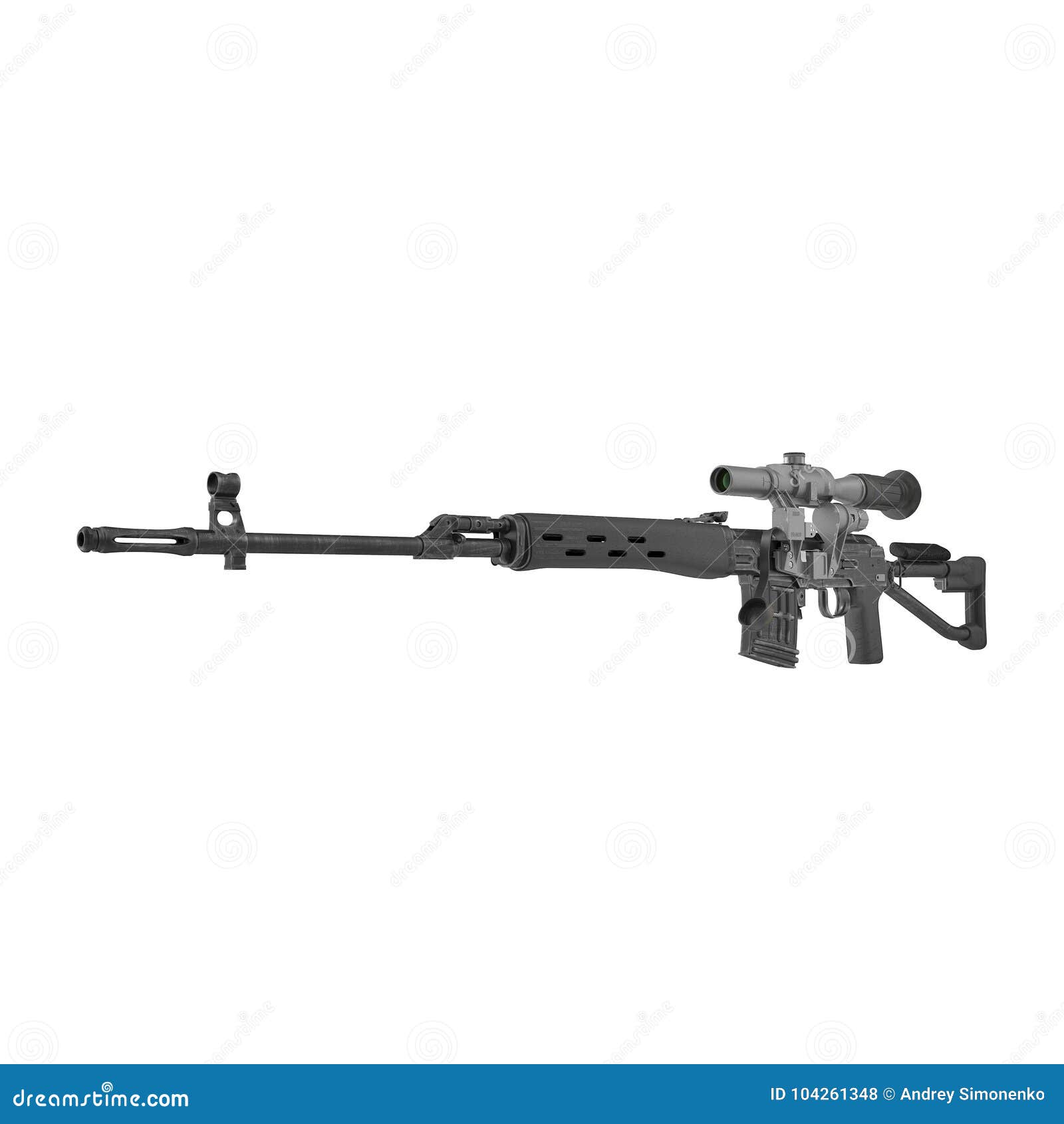 Foto de Espingarda De Sniper Svd Isolada e mais fotos de stock de