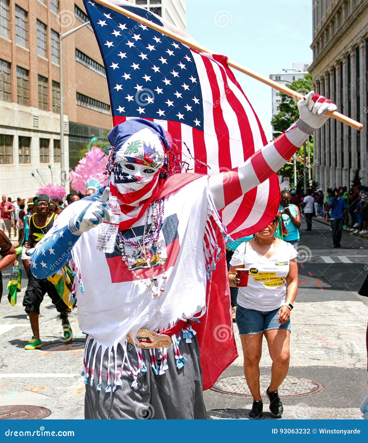 Atlanta Carnival American Flag Guy Editorial Photography - Image of ...