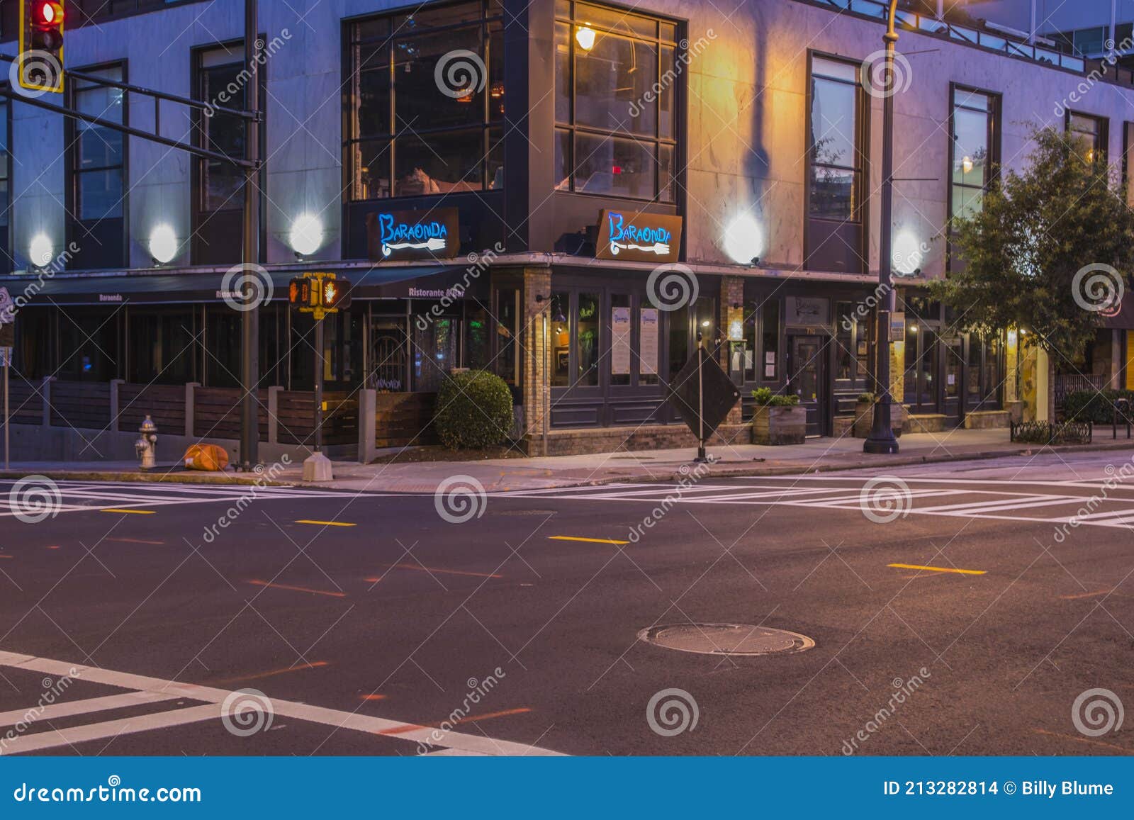 Downtown Atlanta At Night Baraonda Ristorante And Bar Distant View ...